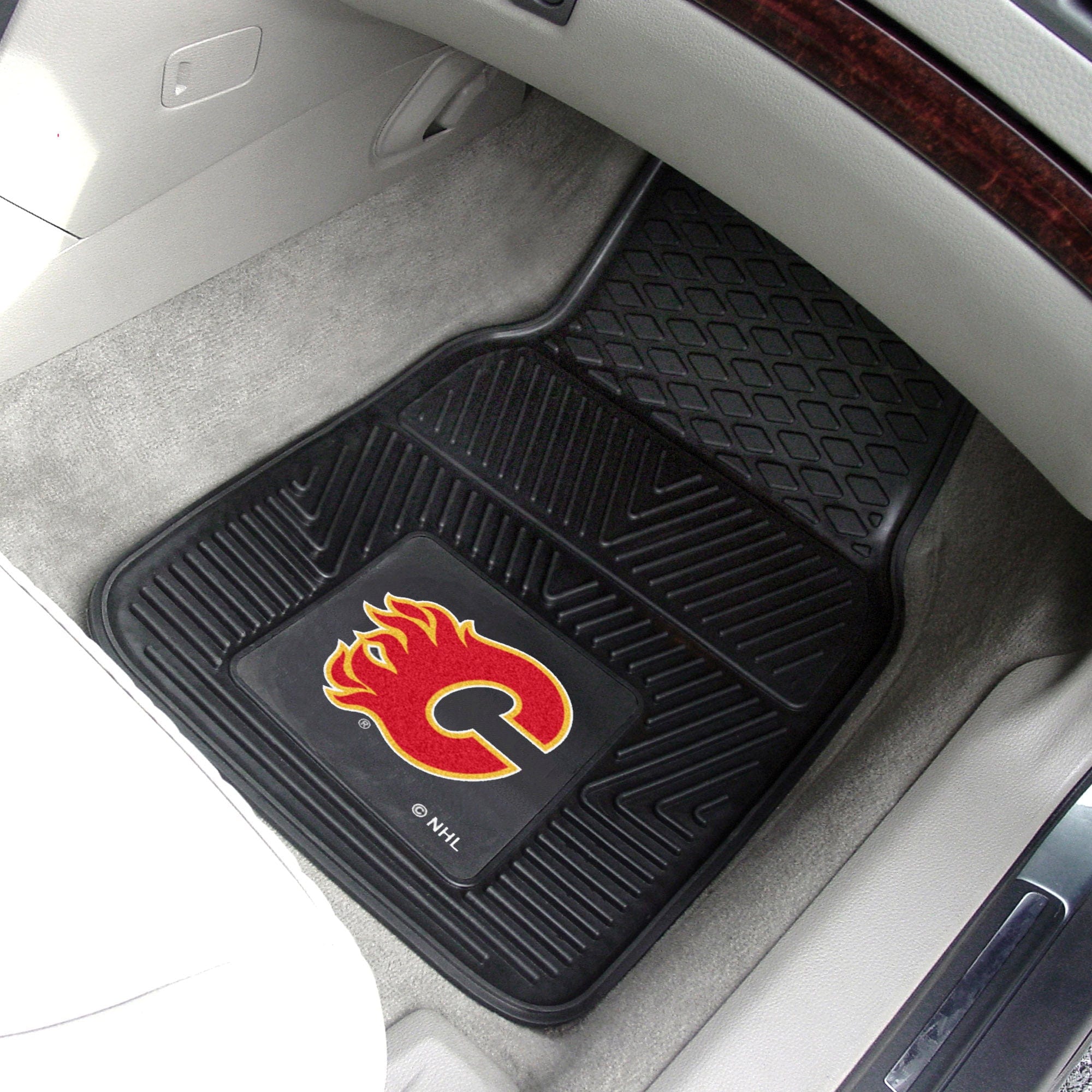 Calgary Flames Heavy Duty Car Mat Set - 2 Pieces - Calgary Flames