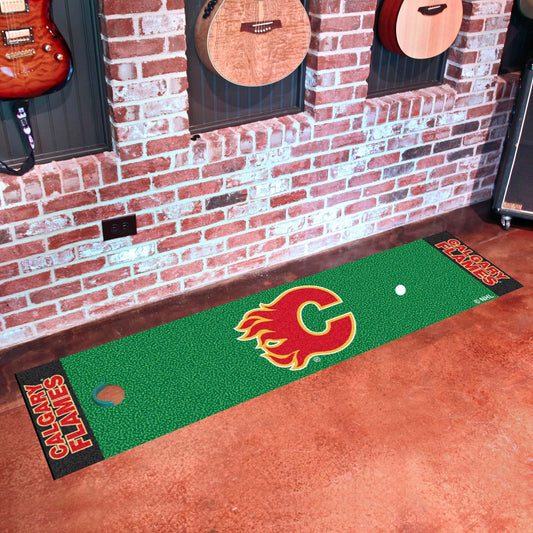 Calgary Flames Putting Green Mat - 1.5ft. x 6ft. - Calgary Flames