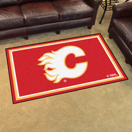 Calgary Flames 4ft. x 6ft. Plush Area Rug