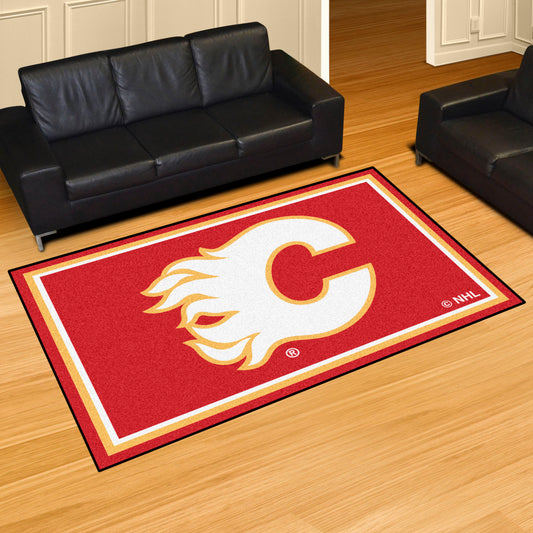 Calgary Flames 5ft. x 8 ft. Plush Area Rug - Calgary Flames