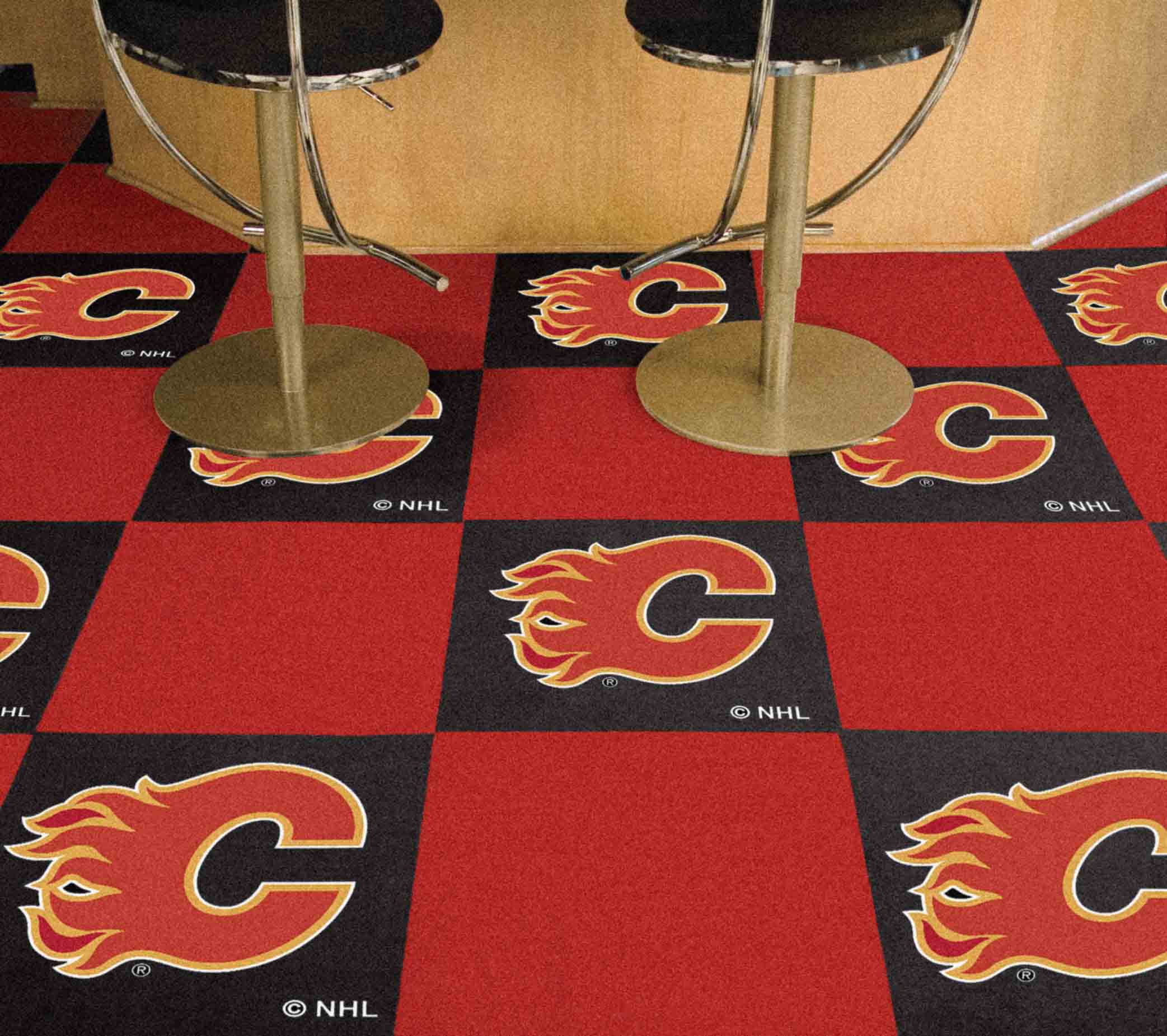 Calgary Flames Team Carpet Tiles - 45 Sq Ft.