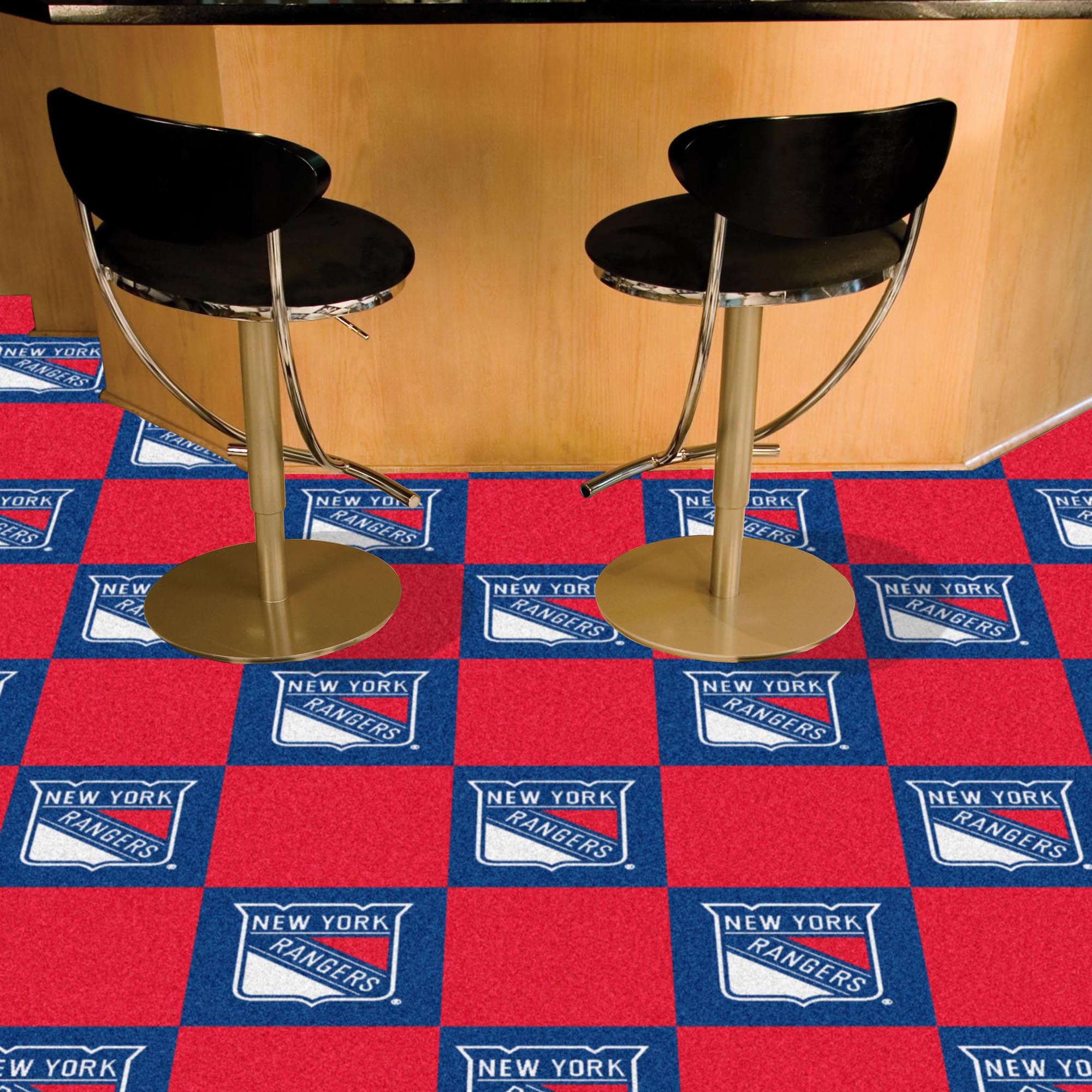 New York Rangers Team Carpet Tiles - 45 Sq Ft. - New York Rangers