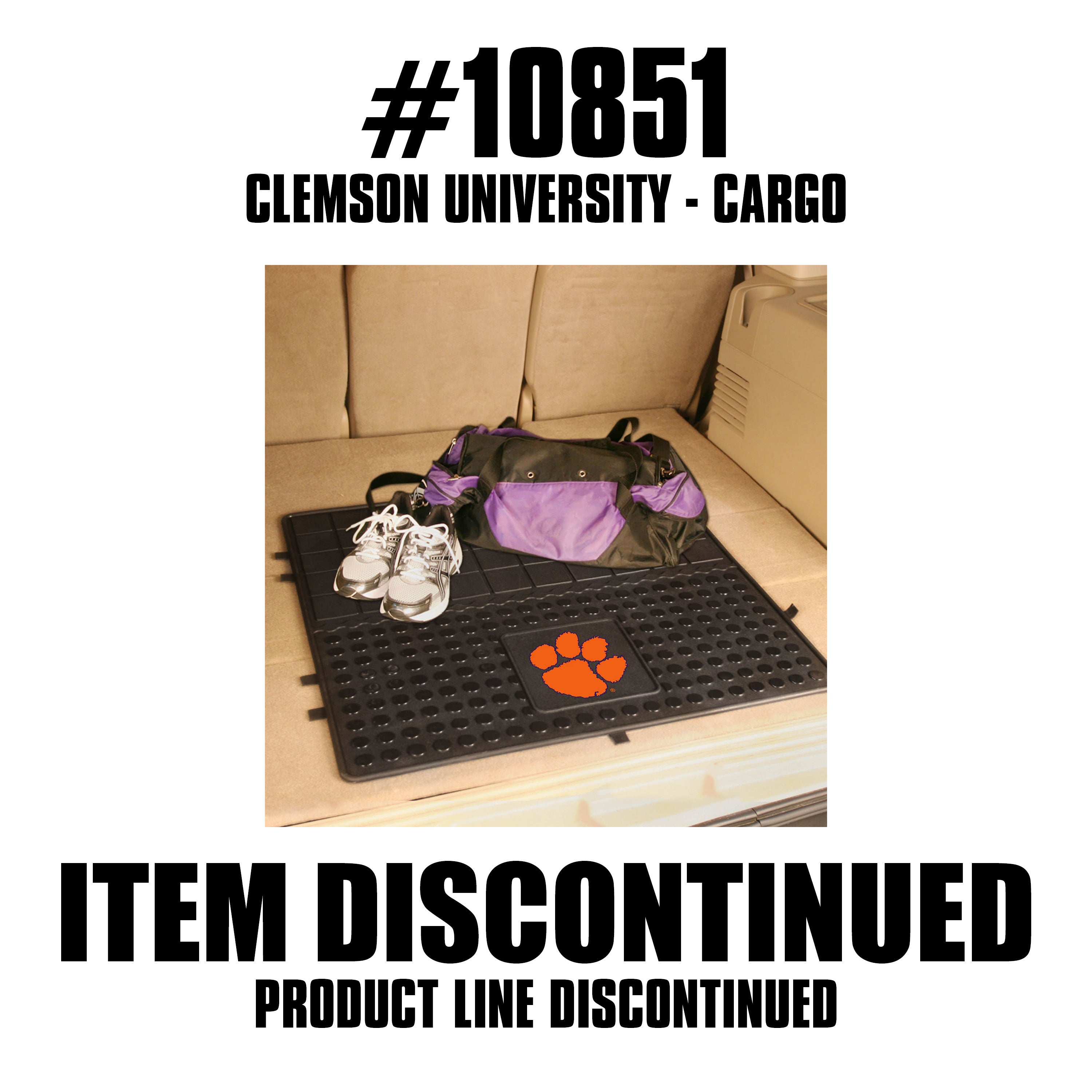 Clemson Tigers Heavy Duty Cargo Mat 31"x31"