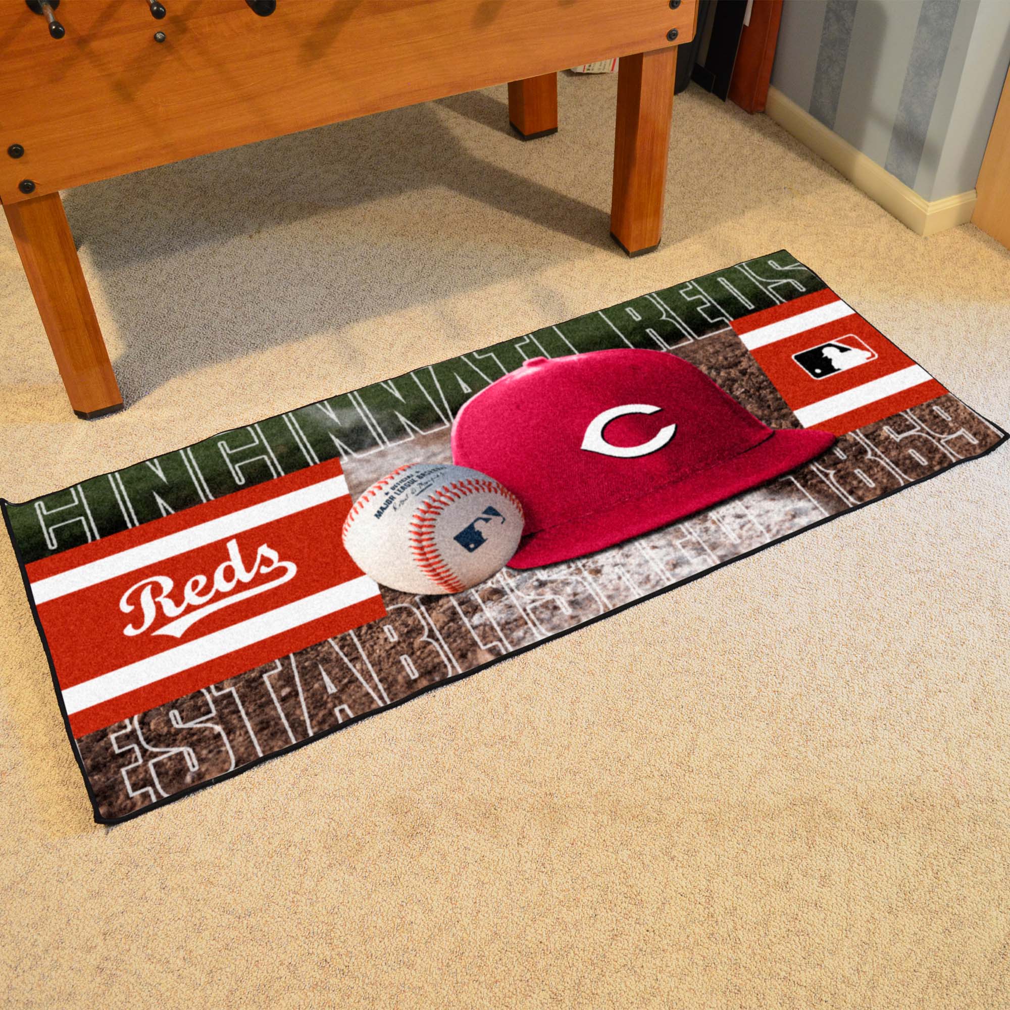 Cincinnati Reds Baseball Runner Rug - 30in. x 72in. - Cincinnati Reds