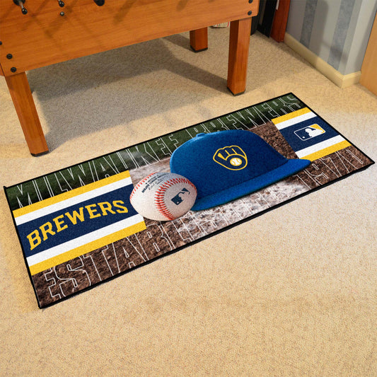 Milwaukee Brewers Baseball Runner Rug - 30in. x 72in. - Milwaukee Brewers