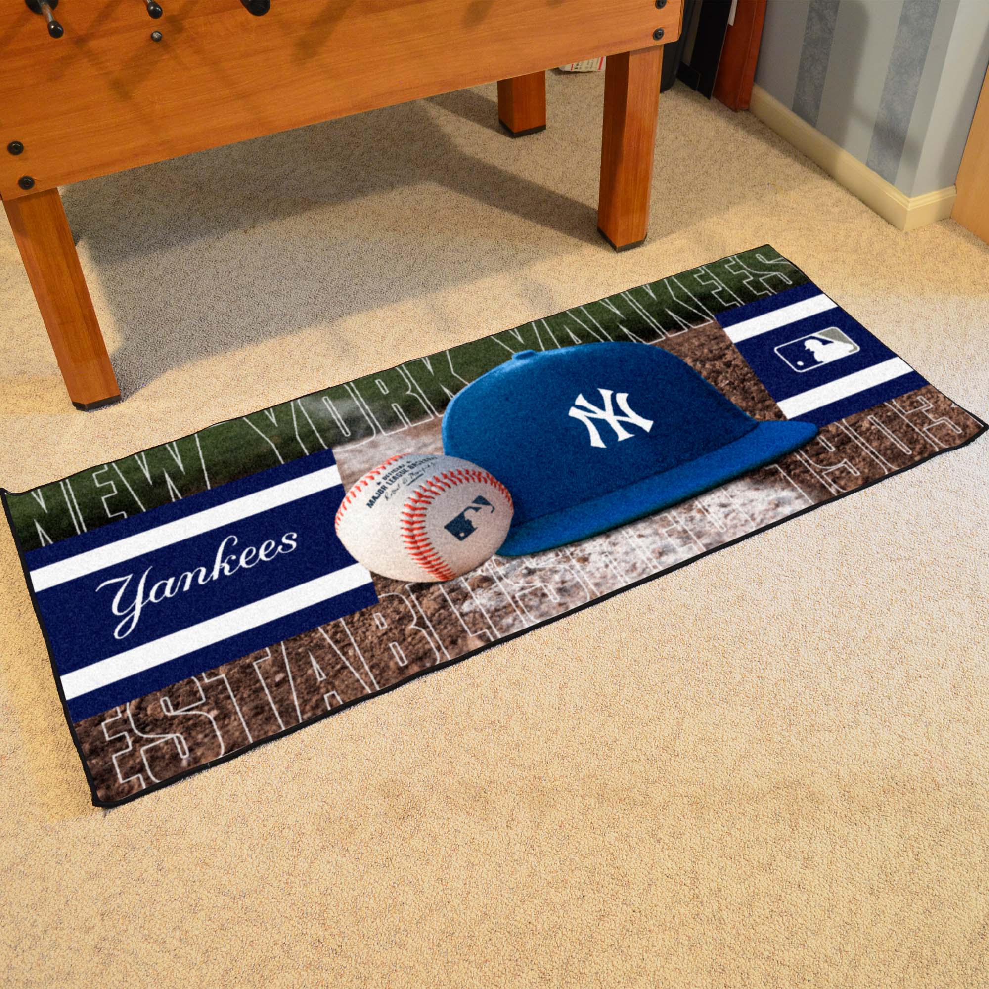 New York Yankees Baseball Runner Rug - 30in. x 72in. - New York Yankees