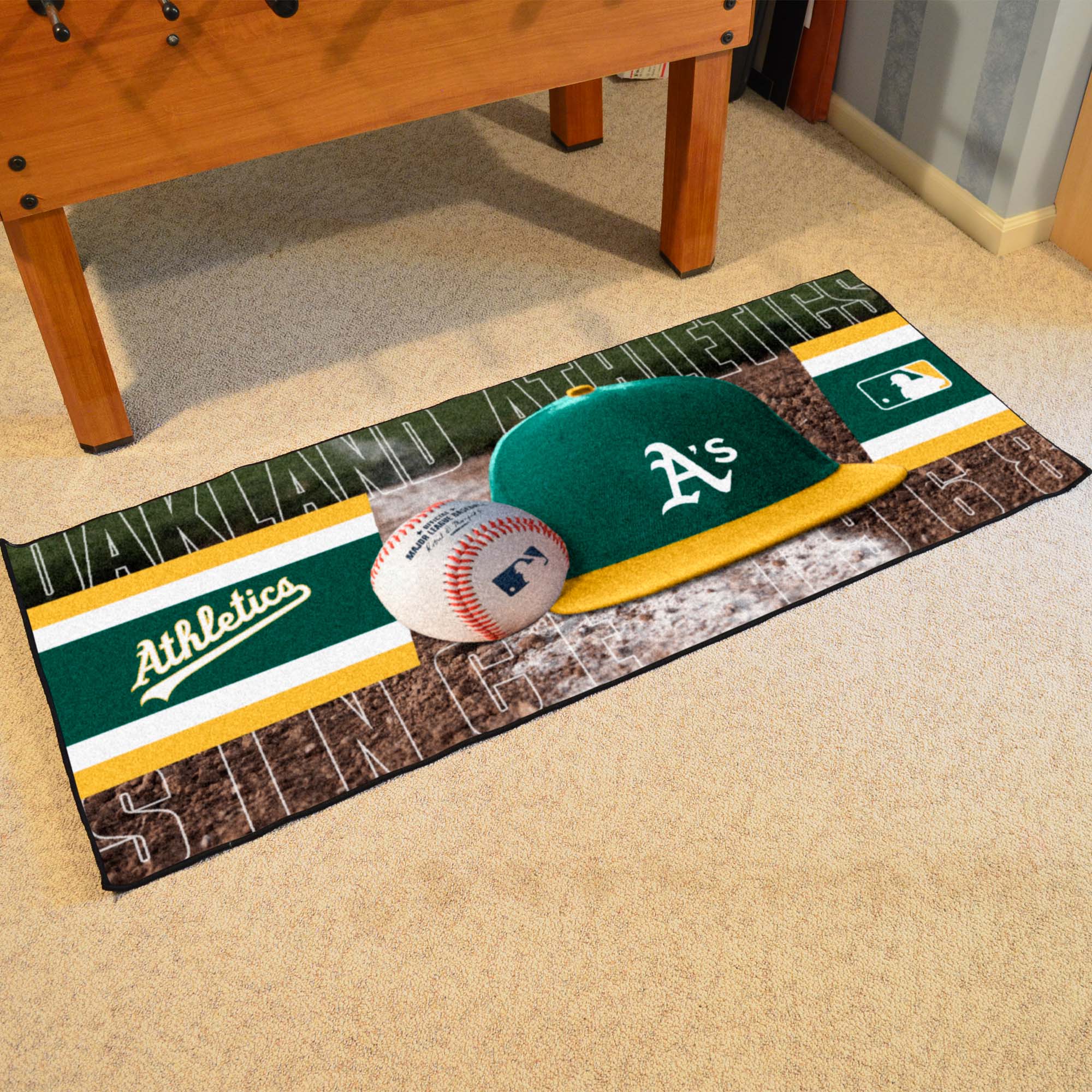 Oakland Athletics Baseball Runner Rug - 30in. x 72in. - Oakland Athletics