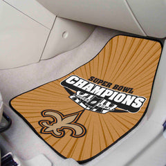 New Orleans Saints Front Carpet Car Mat Set - 2 Pieces, 2010 Super Bowl XLIV Champions - New Orleans Saints