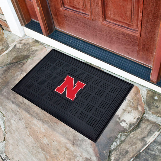 Nebraska Cornhuskers Heavy Duty Vinyl Medallion Door Mat - 19.5in. x 31in.