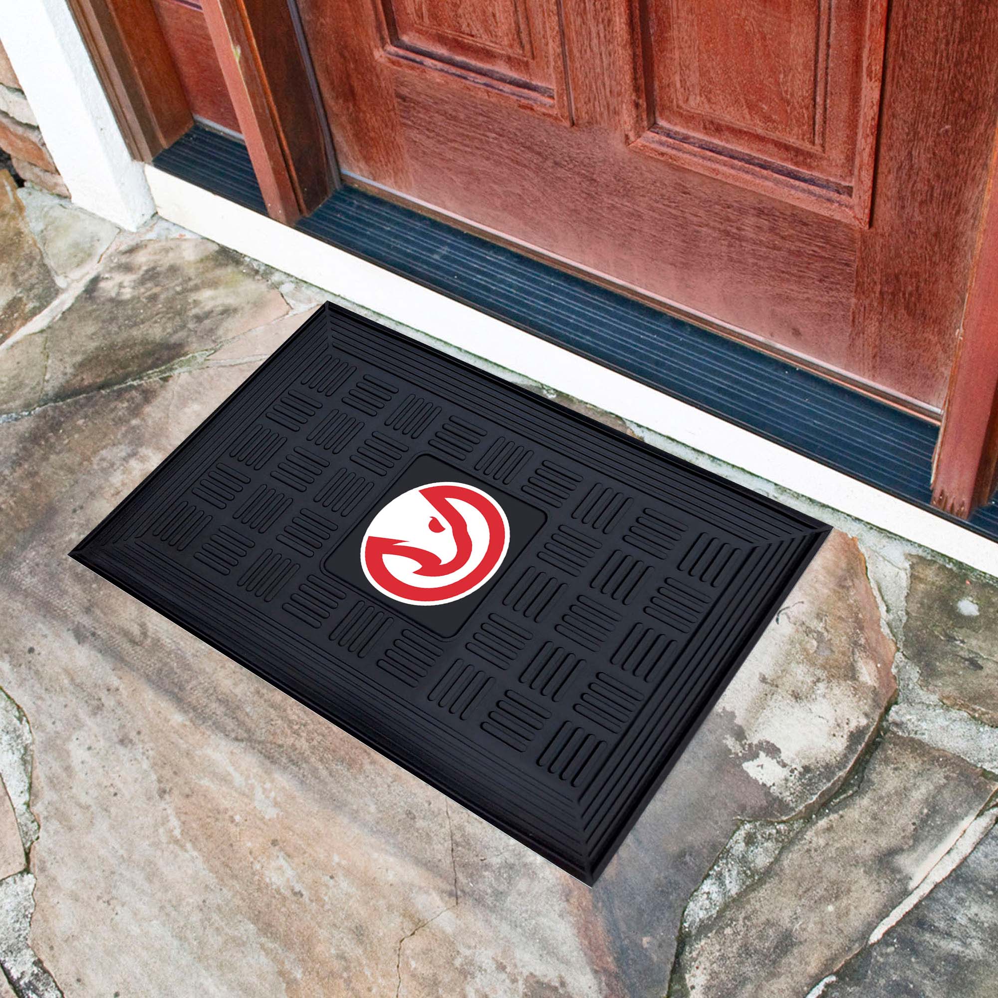 Atlanta Hawks Heavy Duty Vinyl Medallion Door Mat - 19.5in. x 31in. - Atlanta Hawks