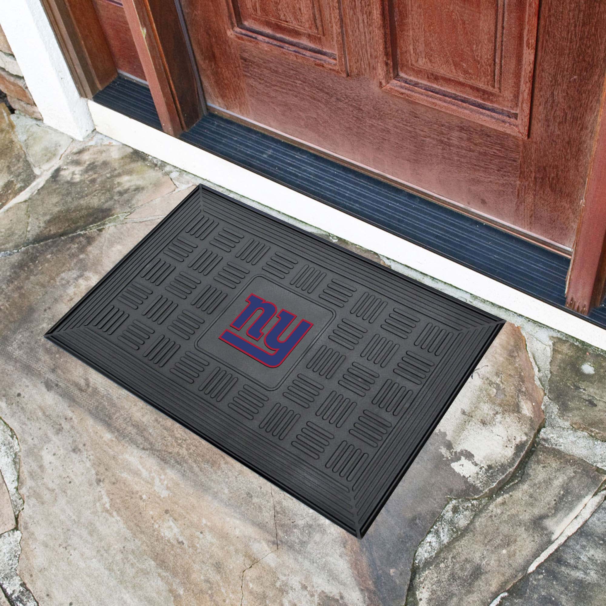 New York Giants Heavy Duty Vinyl Medallion Door Mat - 19.5in. x 31in.