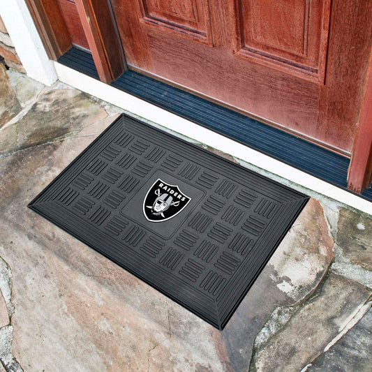 Las Vegas Raiders Heavy Duty Vinyl Medallion Door Mat - 19.5in. x 31in.