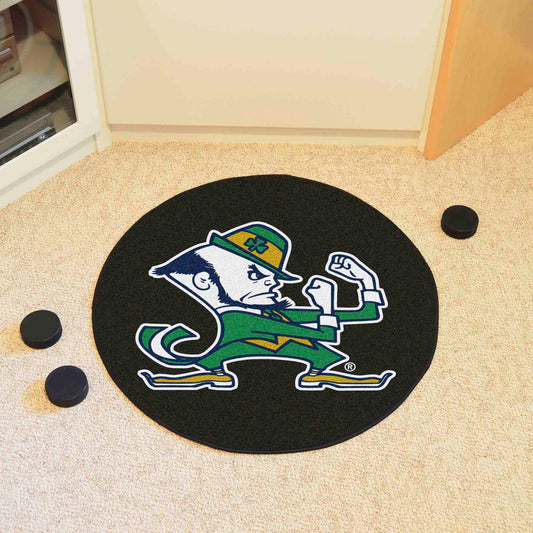 Notre Dame Fighting Irish Hockey Puck Rug - 27in. Diameter, Leprechaun