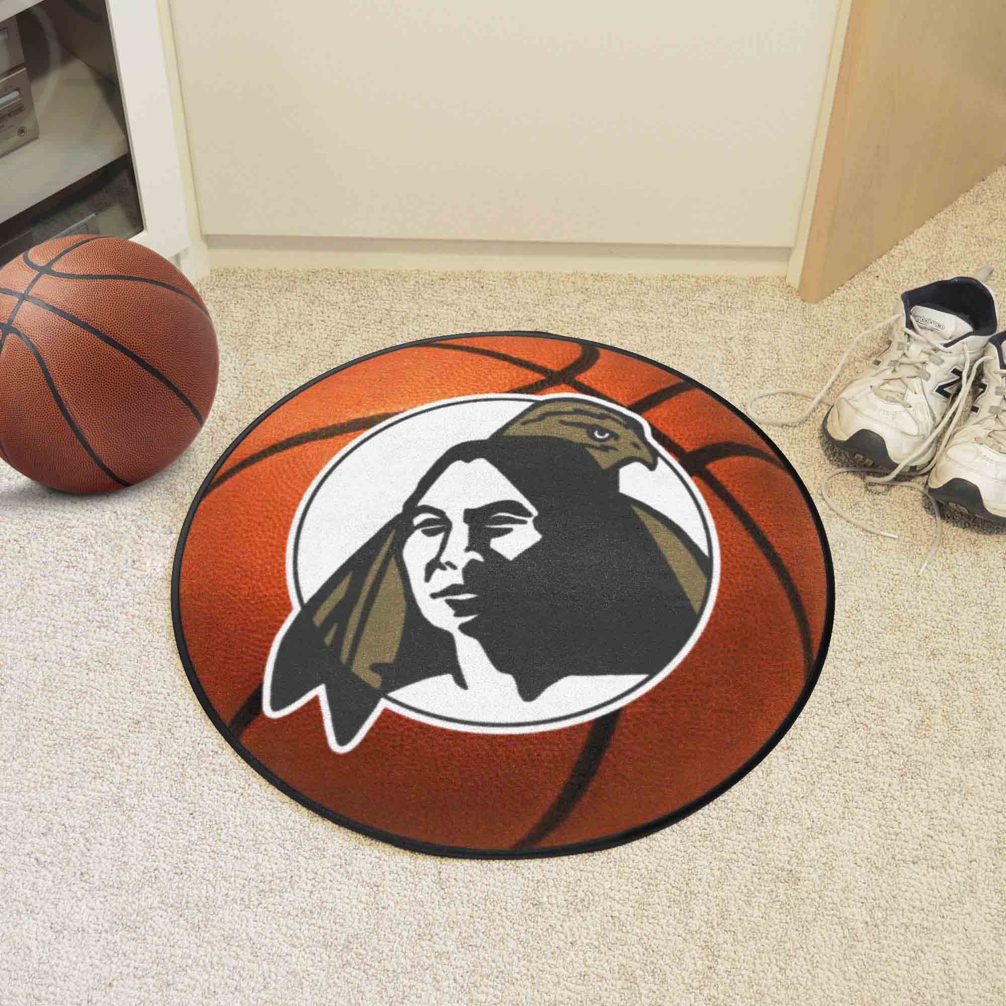 UNC Pembroke Braves Basketball Rug - 27in. Diameter