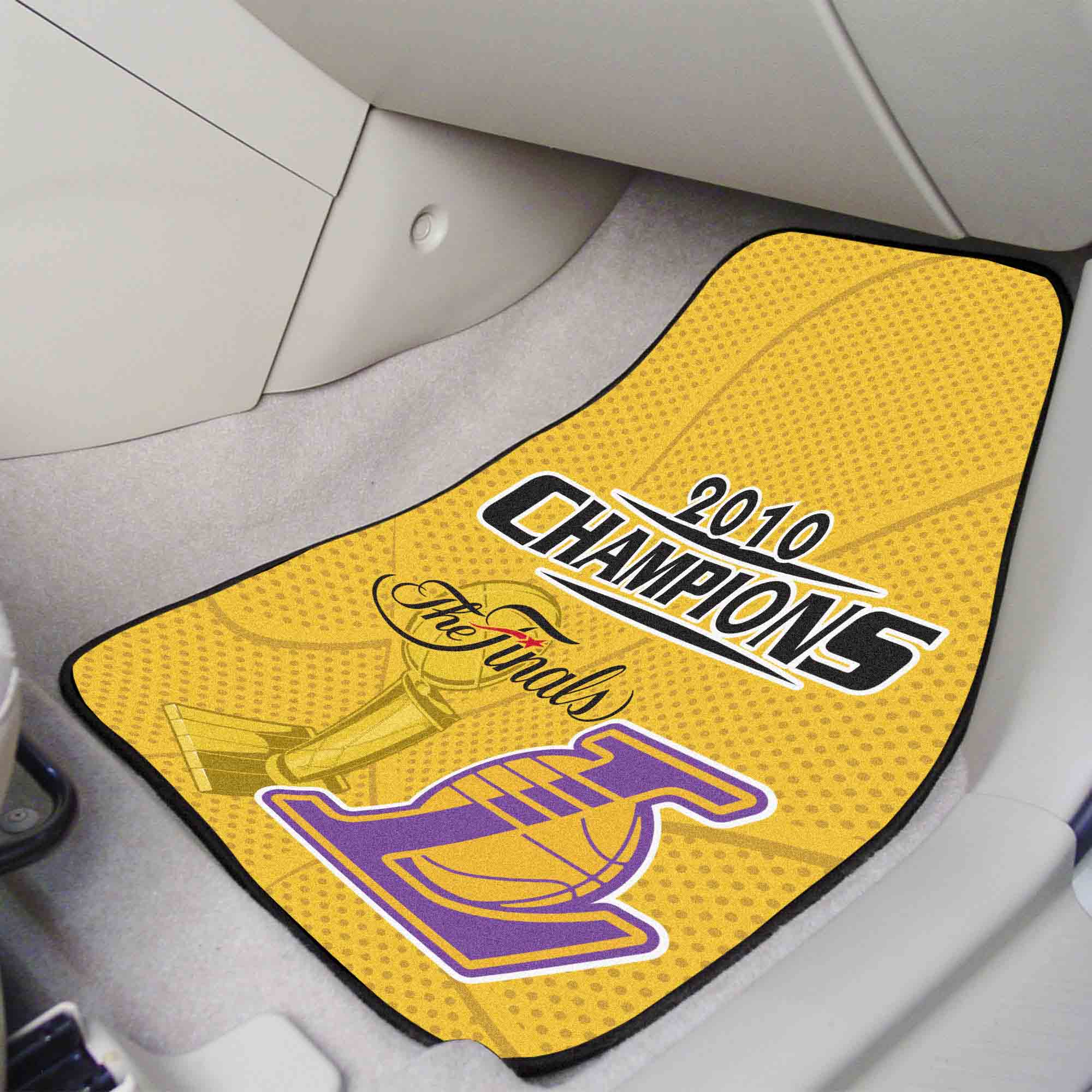 Los Angeles Lakers 2010 NBA Champions Front Carpet Car Mat Set - 2 Pieces