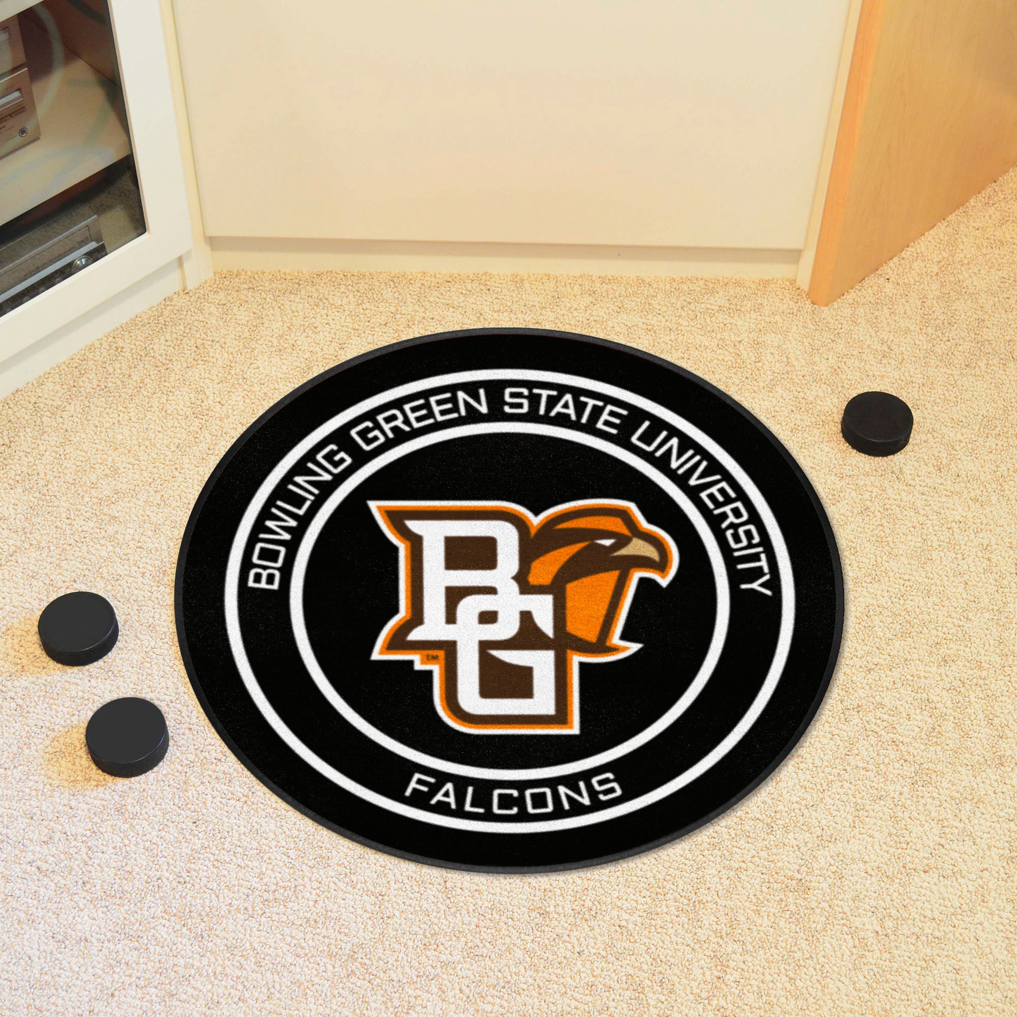 Bowling Green Falcons Hockey Puck Rug - 27in. Diameter