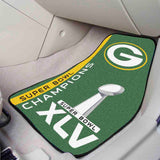 Green Bay Packers Front Carpet Car Mat Set - 2 Pieces, 2011 Super Bowl XLV Champions - Green Bay Packers