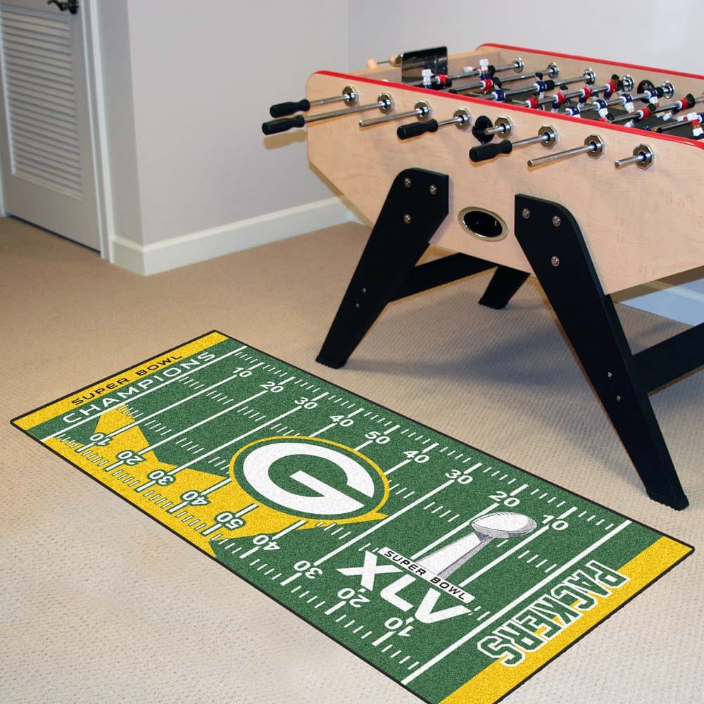 Green Bay Packers Field Runner Mat - 30in. x 72in., 2011 Super Bowl XLV Champions - Green Bay Packers