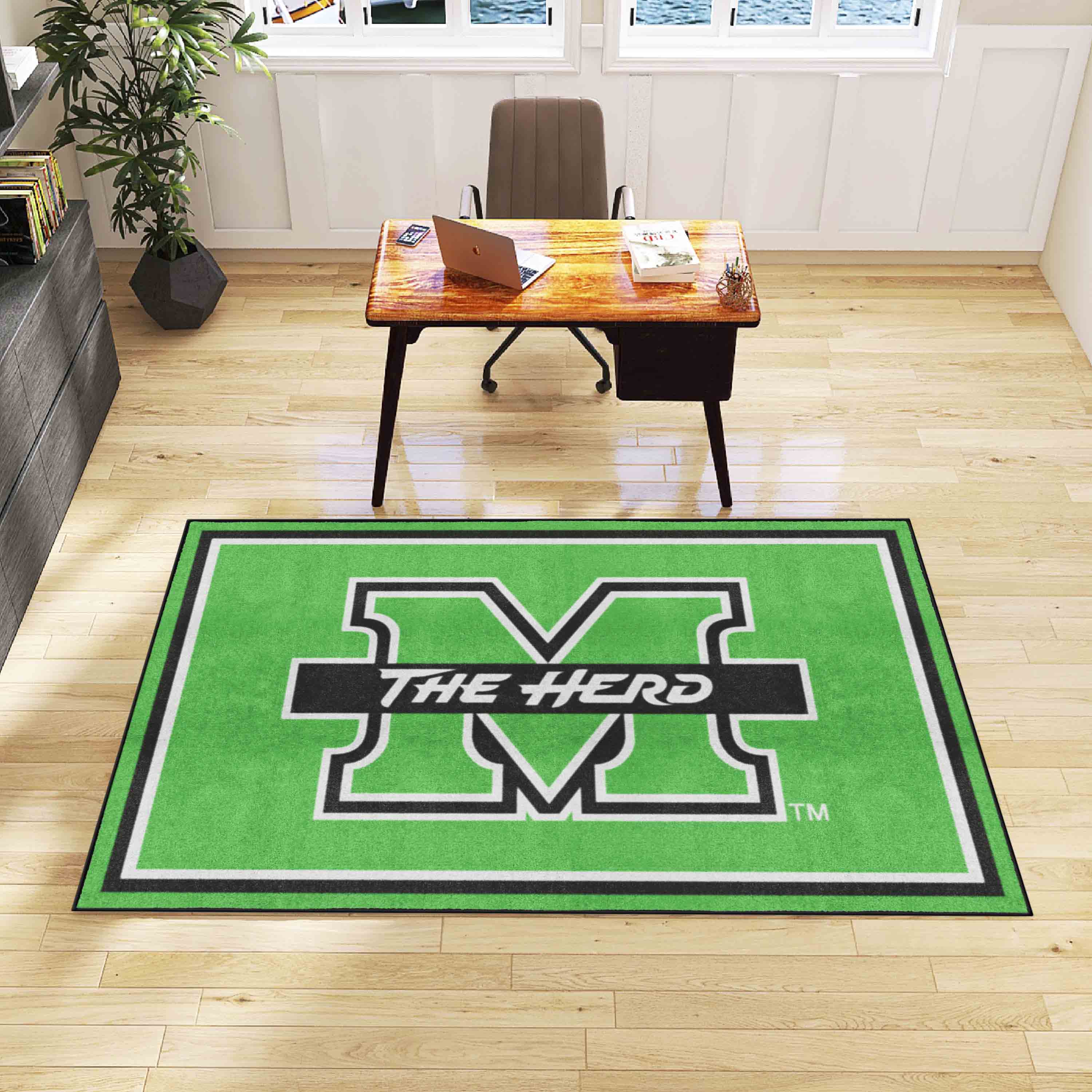 Marshall Thundering Herd 5ft. x 8 ft. Plush Area Rug