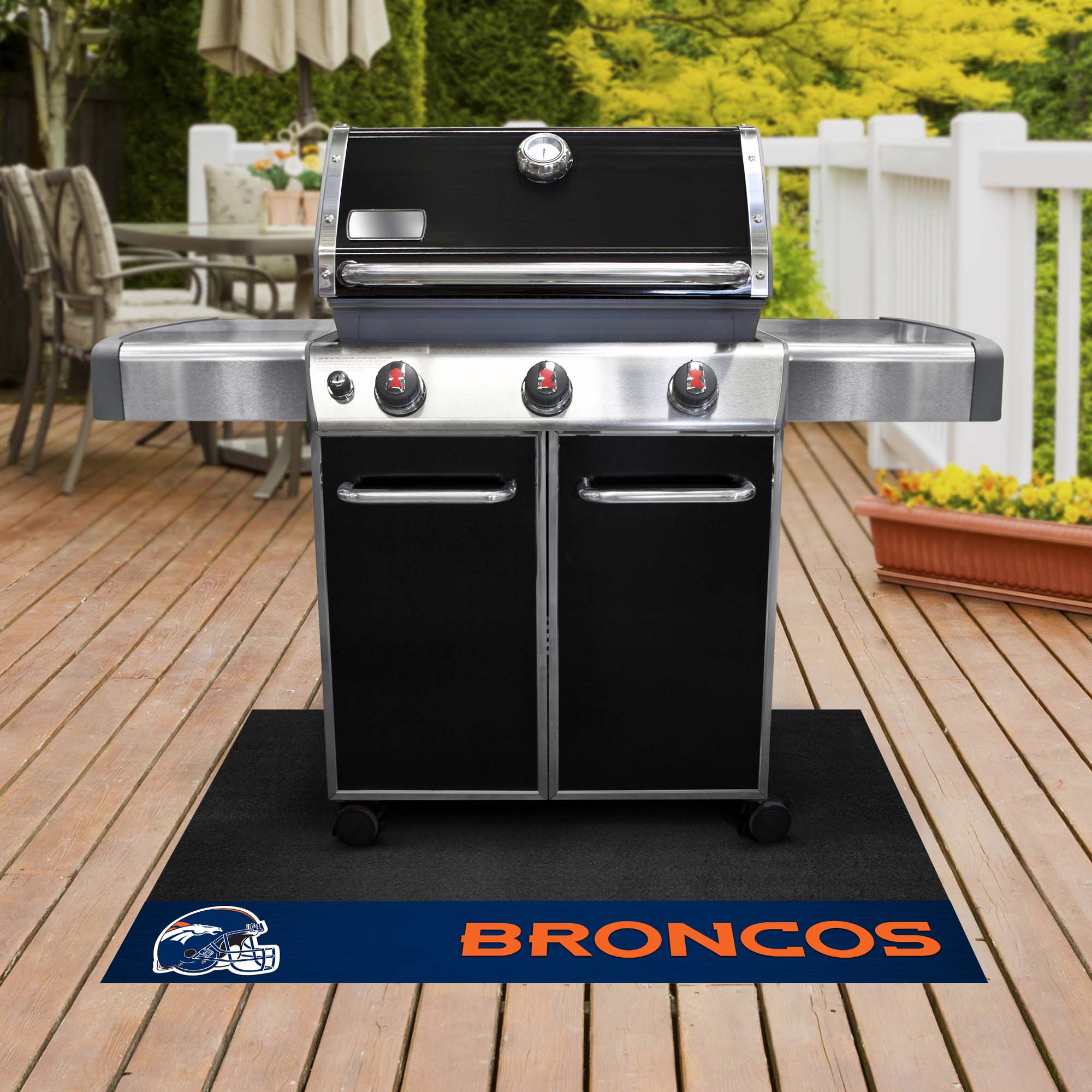 Denver Broncos Vinyl Grill Mat - 26in. x 42in.