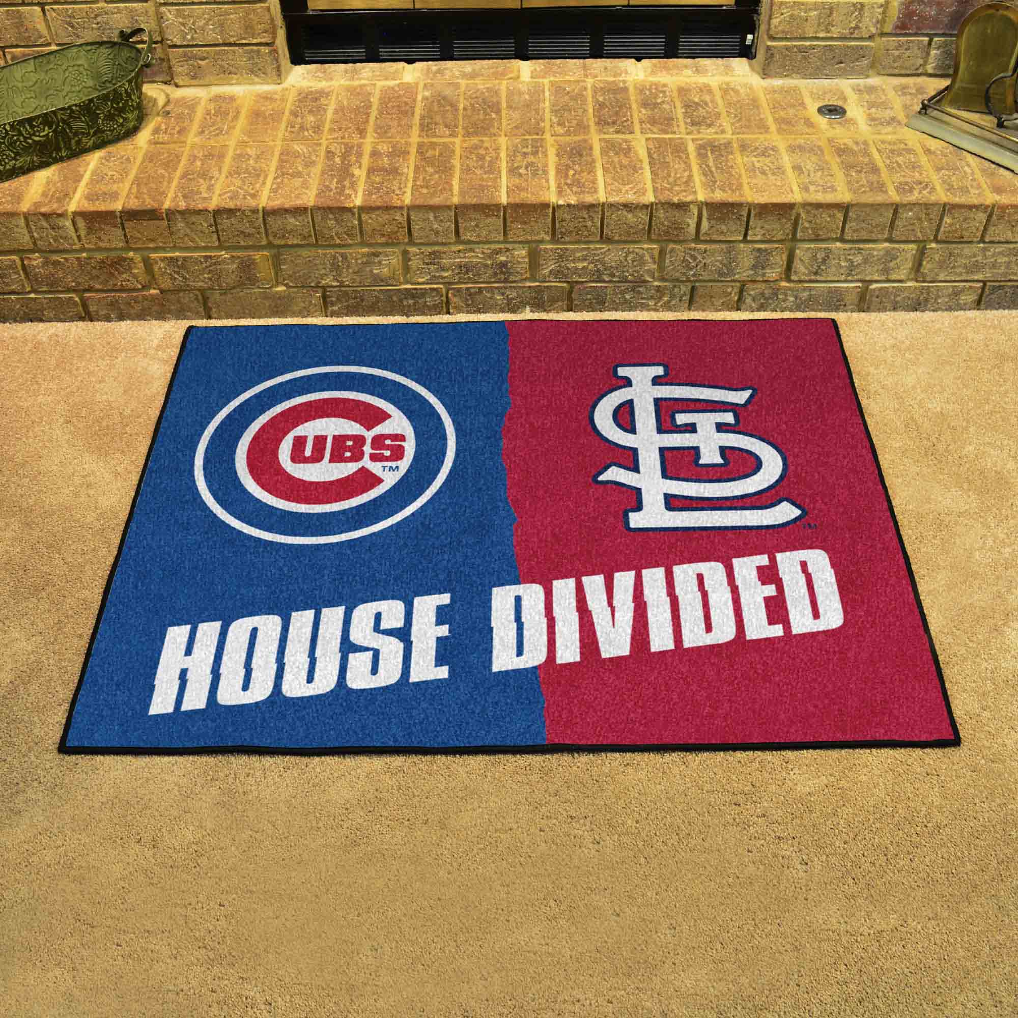 MLB House Divided - Cubs / Cardinals House Divided Rug - 34 in. x 42.5 in.