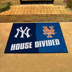 MLB House Divided - Yankees / Mets House Divided Rug - 34 in. x 42.5 in.