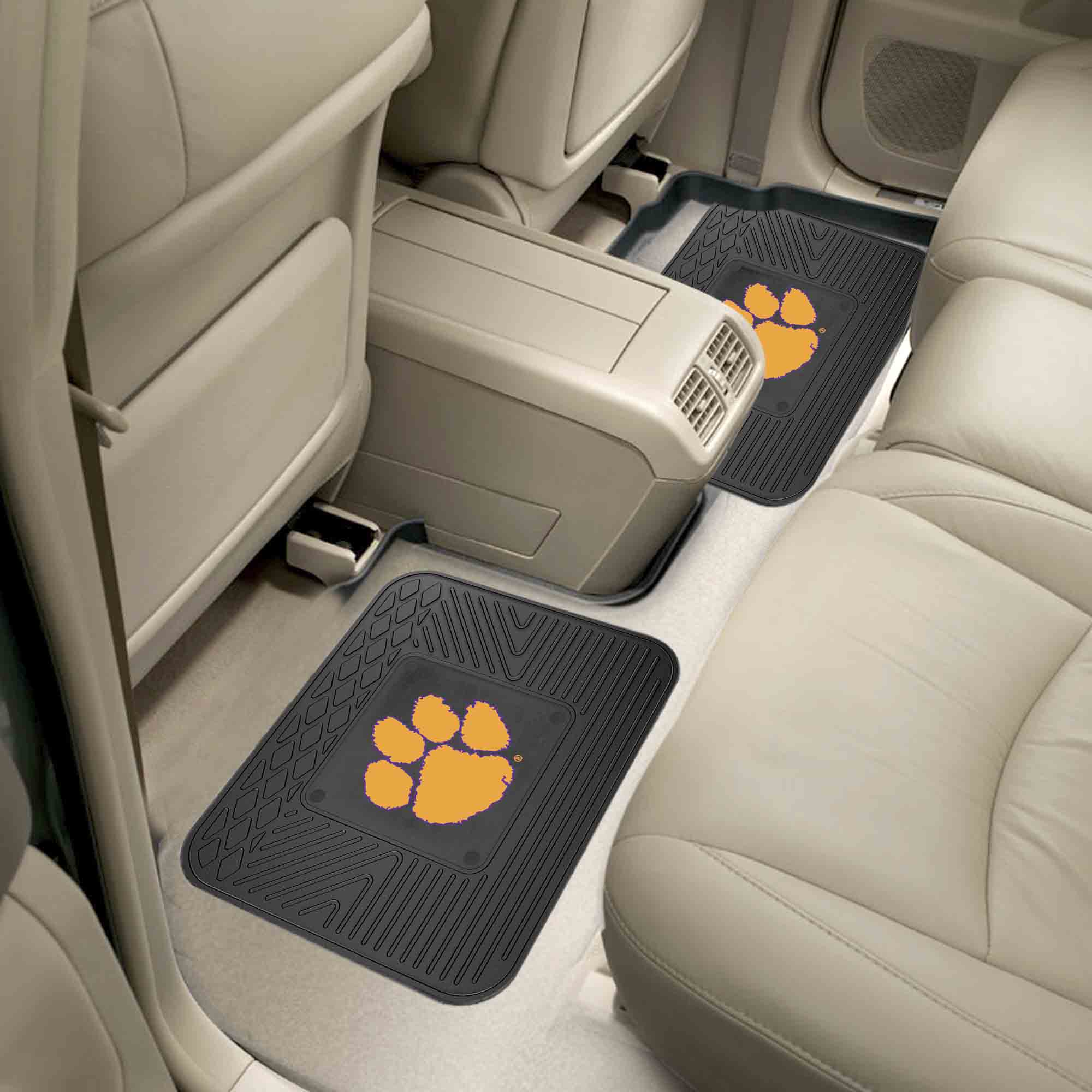 Clemson Tigers Back Seat Car Utility Mats - 2 Piece Set - Clemson