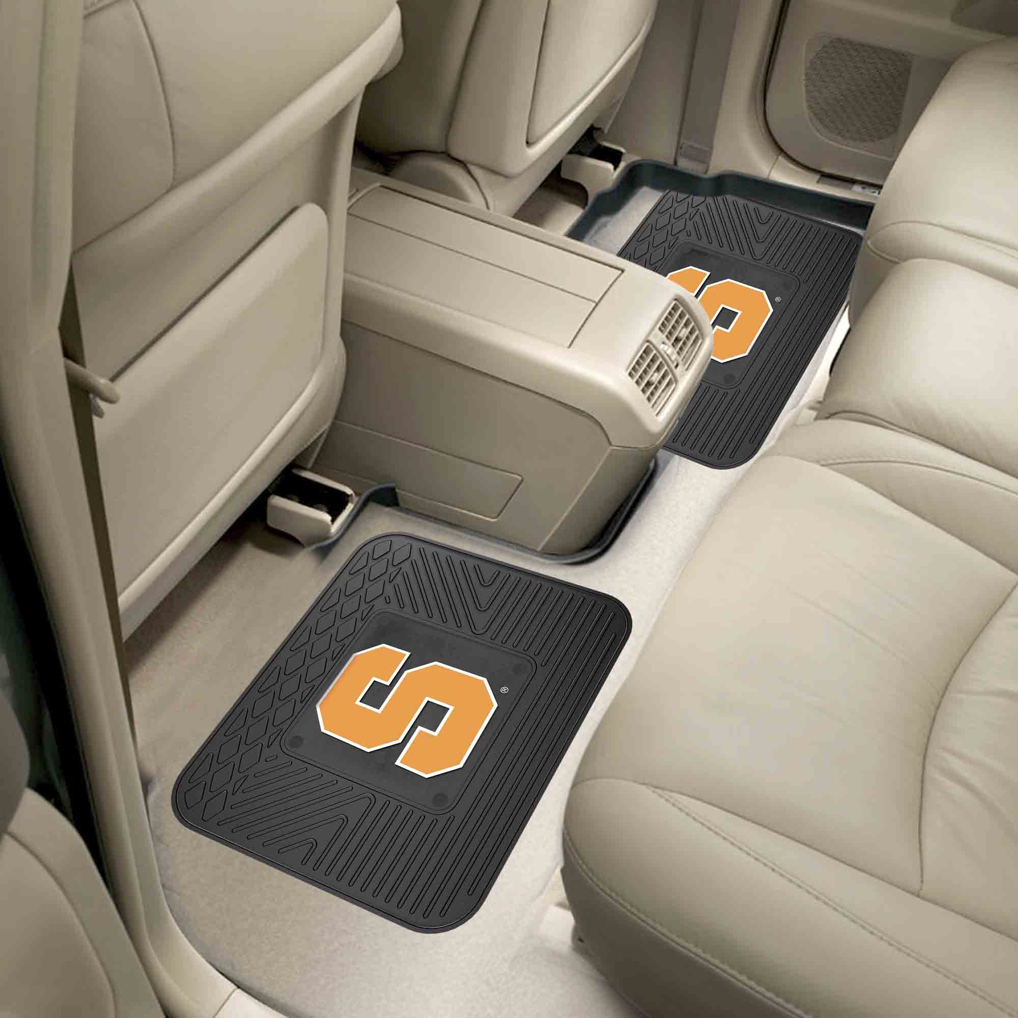 Syracuse Orange Back Seat Car Utility Mats - 2 Piece Set