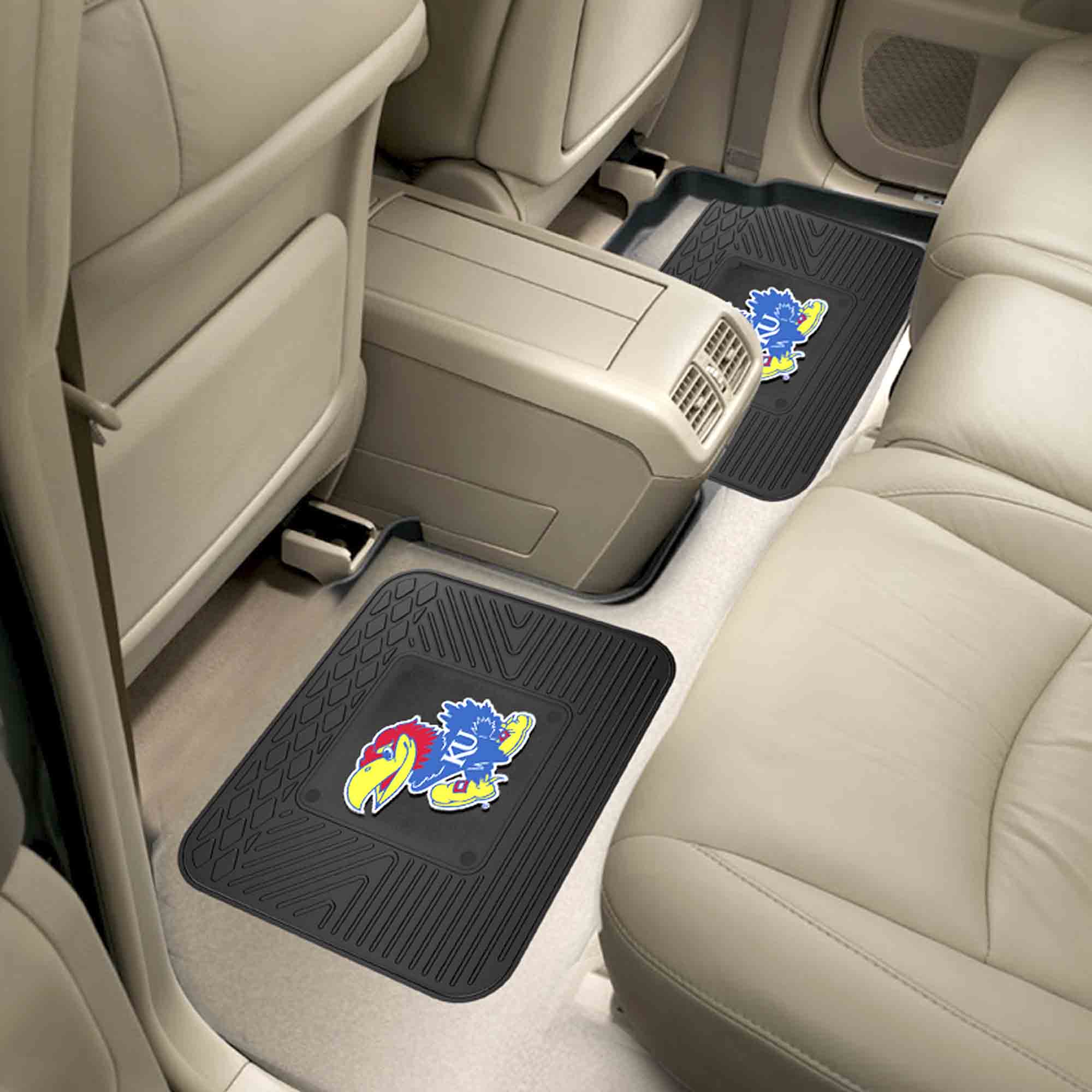 Kansas Jayhawks Back Seat Car Utility Mats - 2 Piece Set