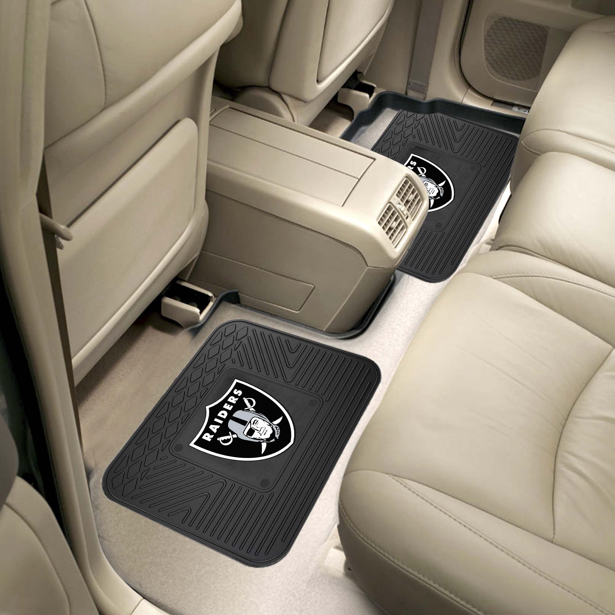 Las Vegas Raiders Back Seat Car Utility Mats - 2 Piece Set