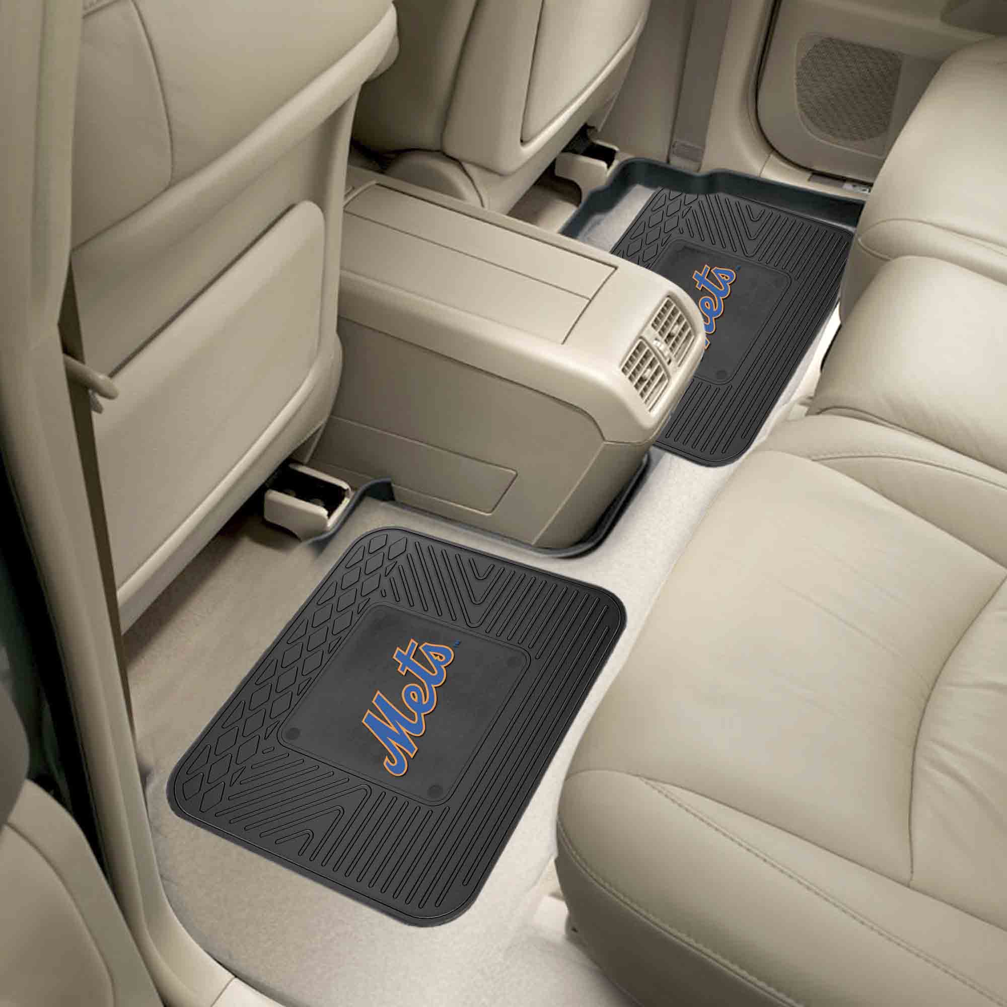 New York Mets Back Seat Car Utility Mats - 2 Piece Set