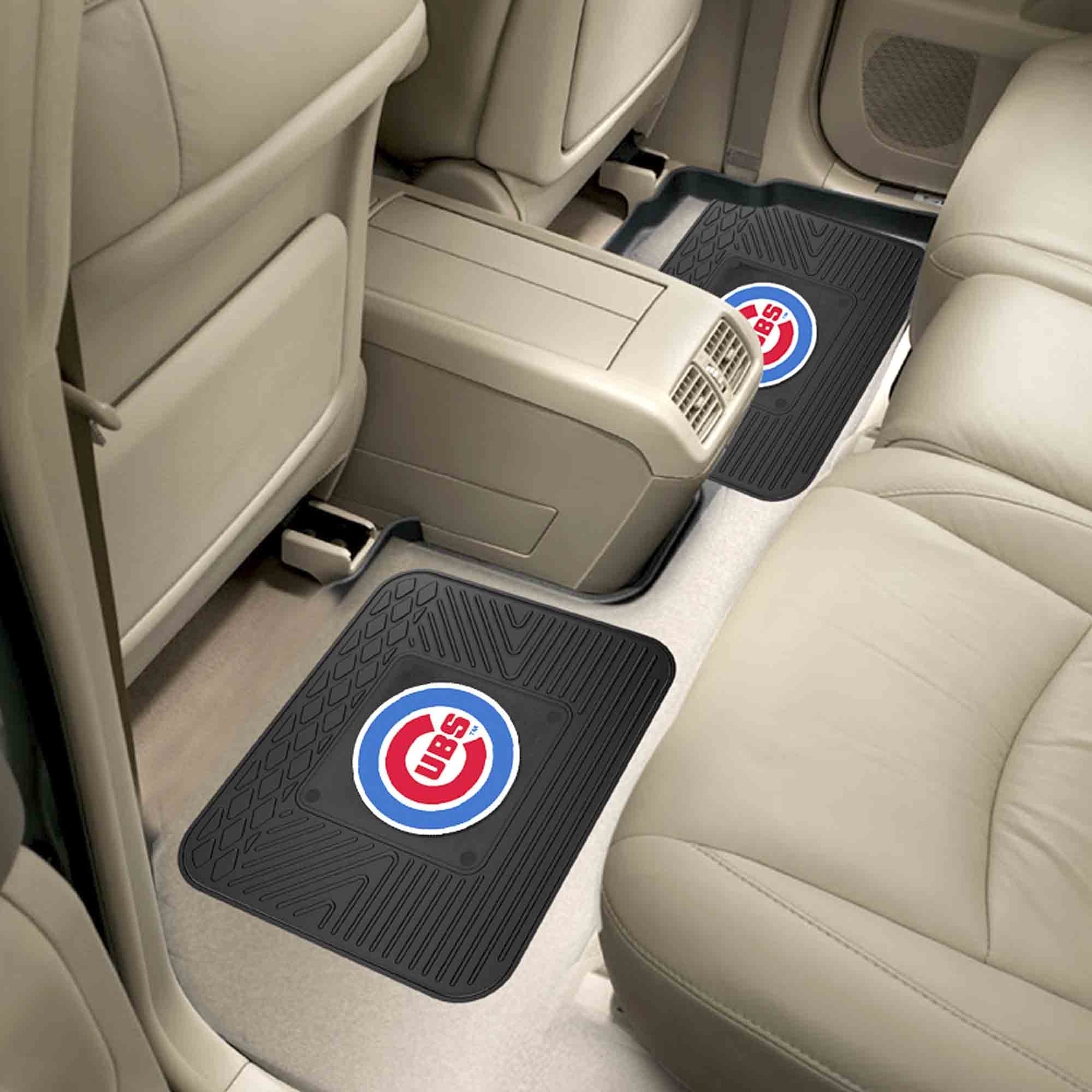 Chicago Cubs Back Seat Car Utility Mats - 2 Piece Set - Chicago Cubs