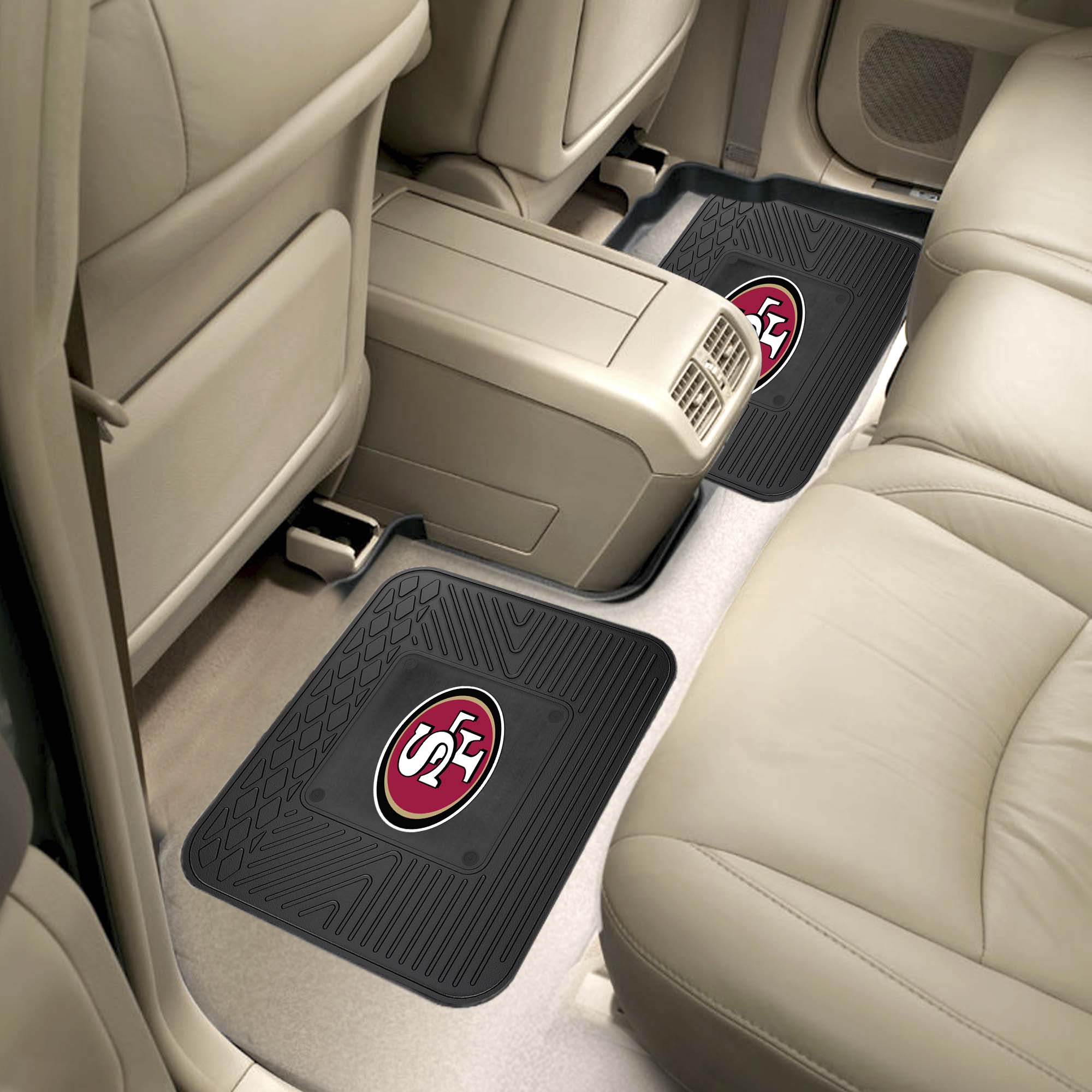 San Francisco 49ers Back Seat Car Utility Mats - 2 Piece Set