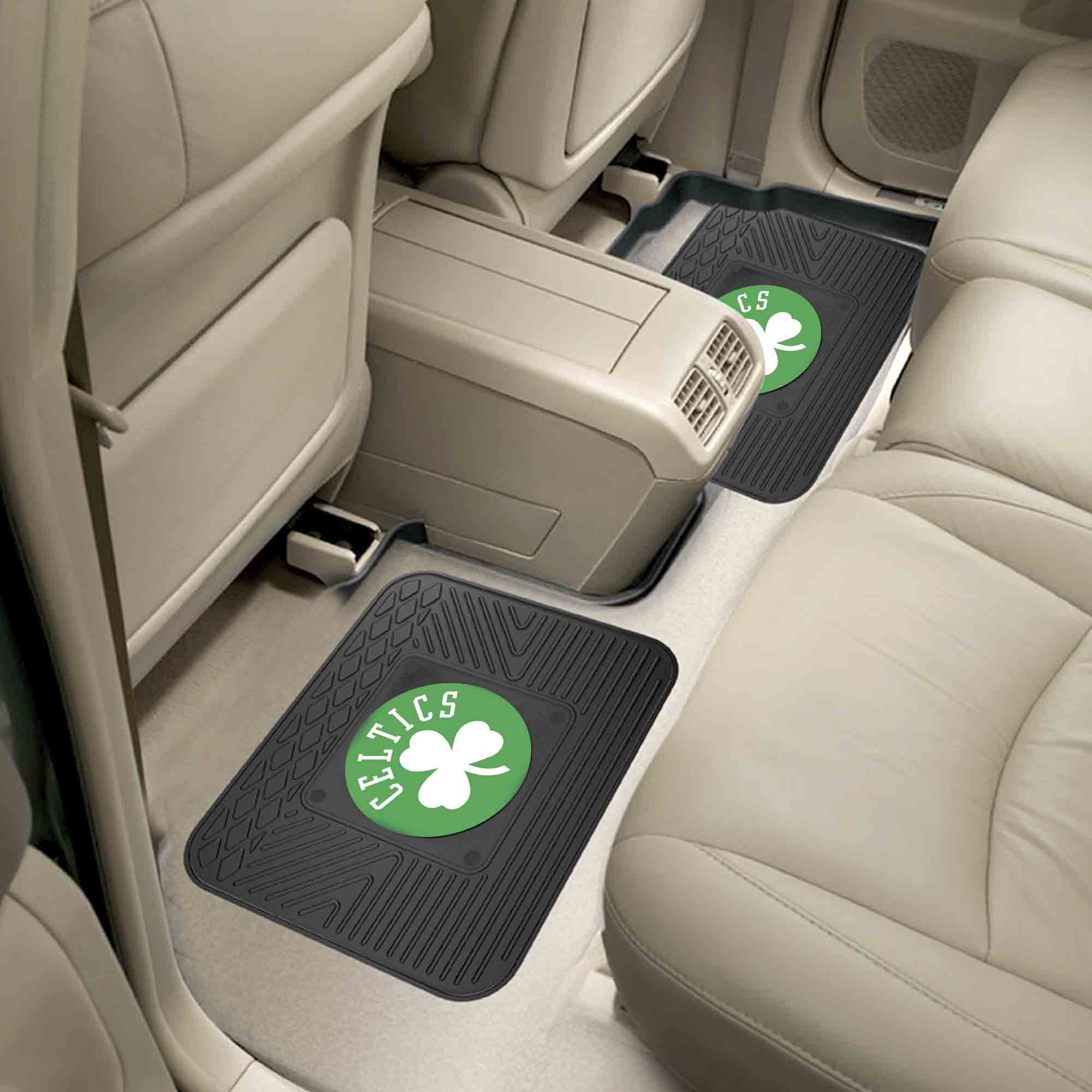 Boston Celtics Back Seat Car Utility Mats - 2 Piece Set - Boston Celtics