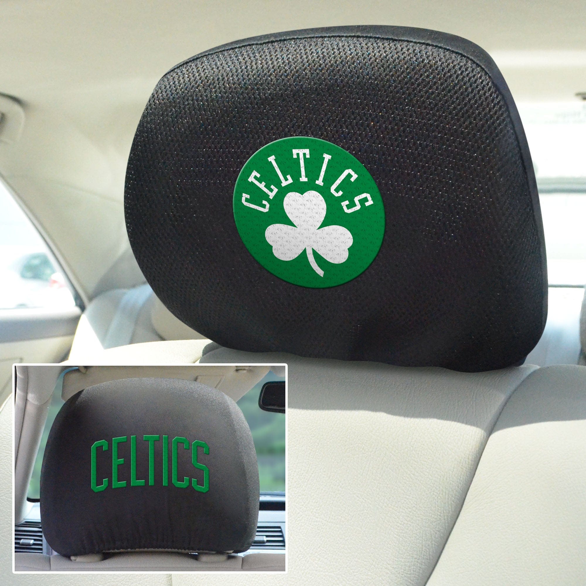 Boston Celtics Embroidered Head Rest Cover Set - 2 Pieces - Boston Celtics