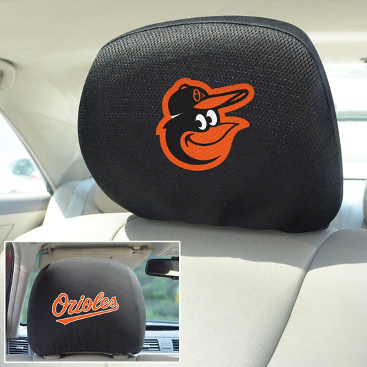 Baltimore Orioles Embroidered Head Rest Cover Set - 2 Pieces - Baltimore Orioles