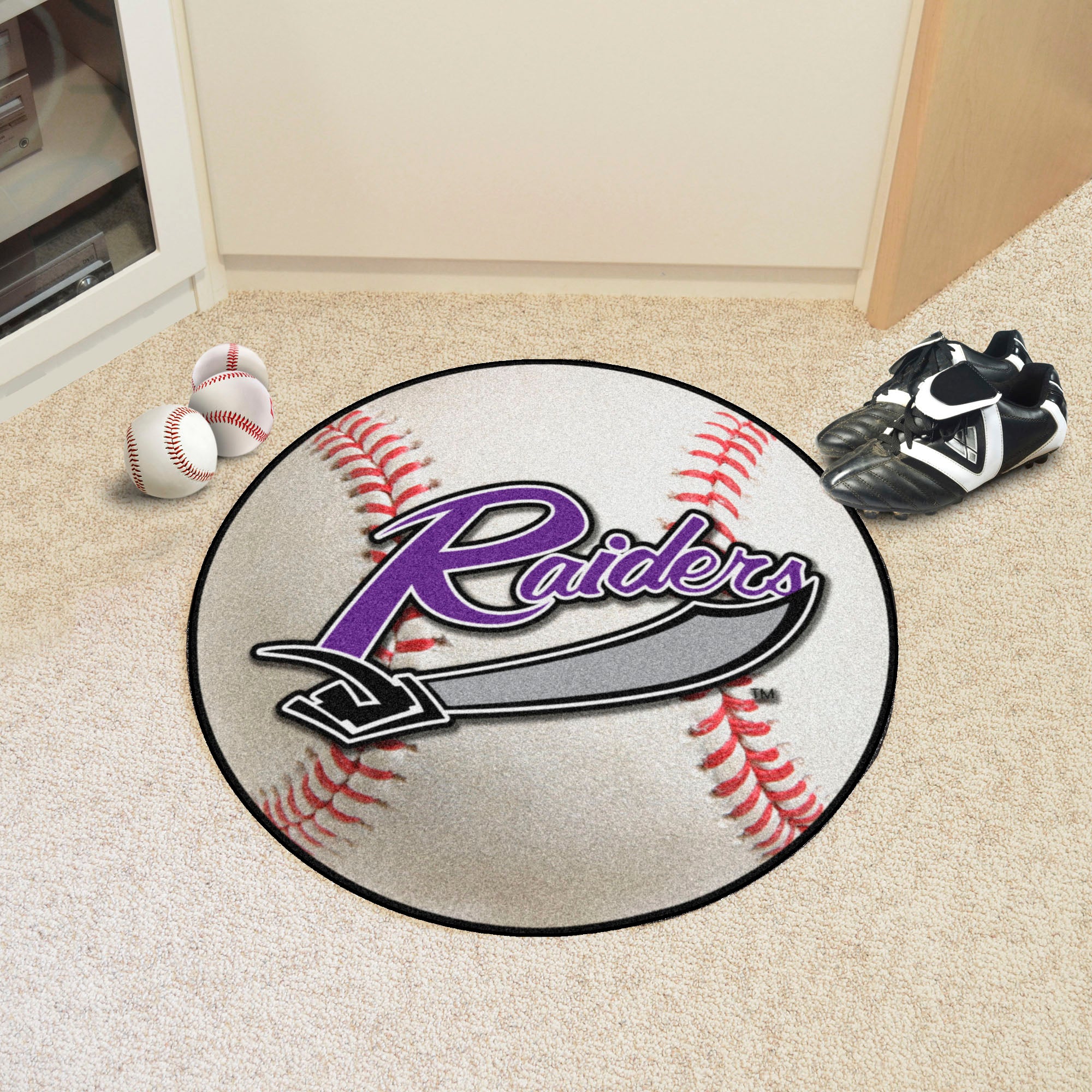 Mount Union Raiders Baseball Rug - 27in. Diameter