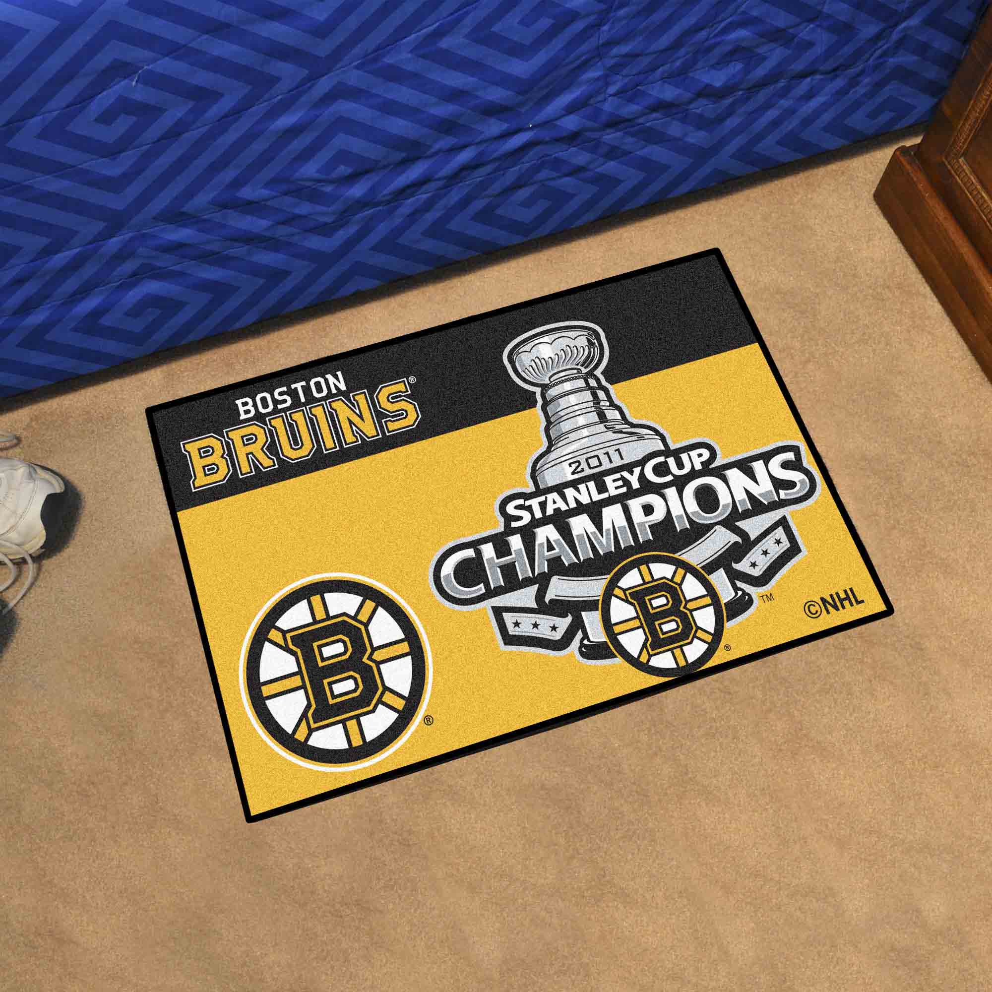 Boston Bruins Starter Mat Accent Rug - 19in. x 30in., 2011 NHL Stanley Cup Champions