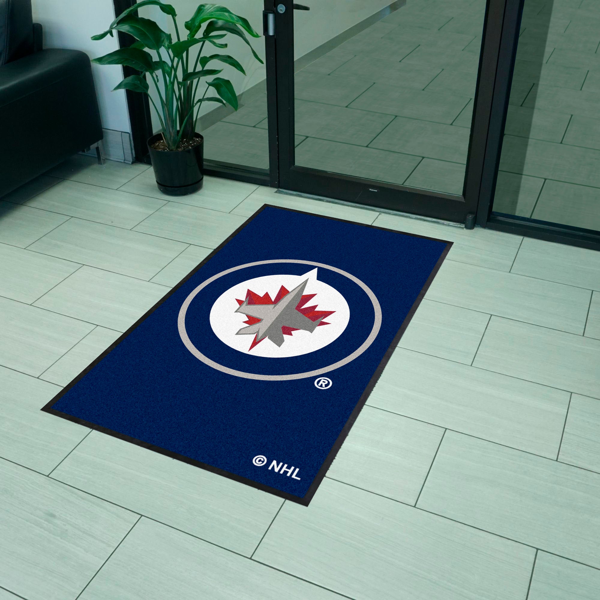 Winnipeg Jets 3X5 High-Traffic Mat with Durable Rubber Backing - Portrait Orientation