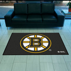 Boston Bruins 4X6 High-Traffic Mat with Durable Rubber Backing - Landscape Orientation - Boston Bruins