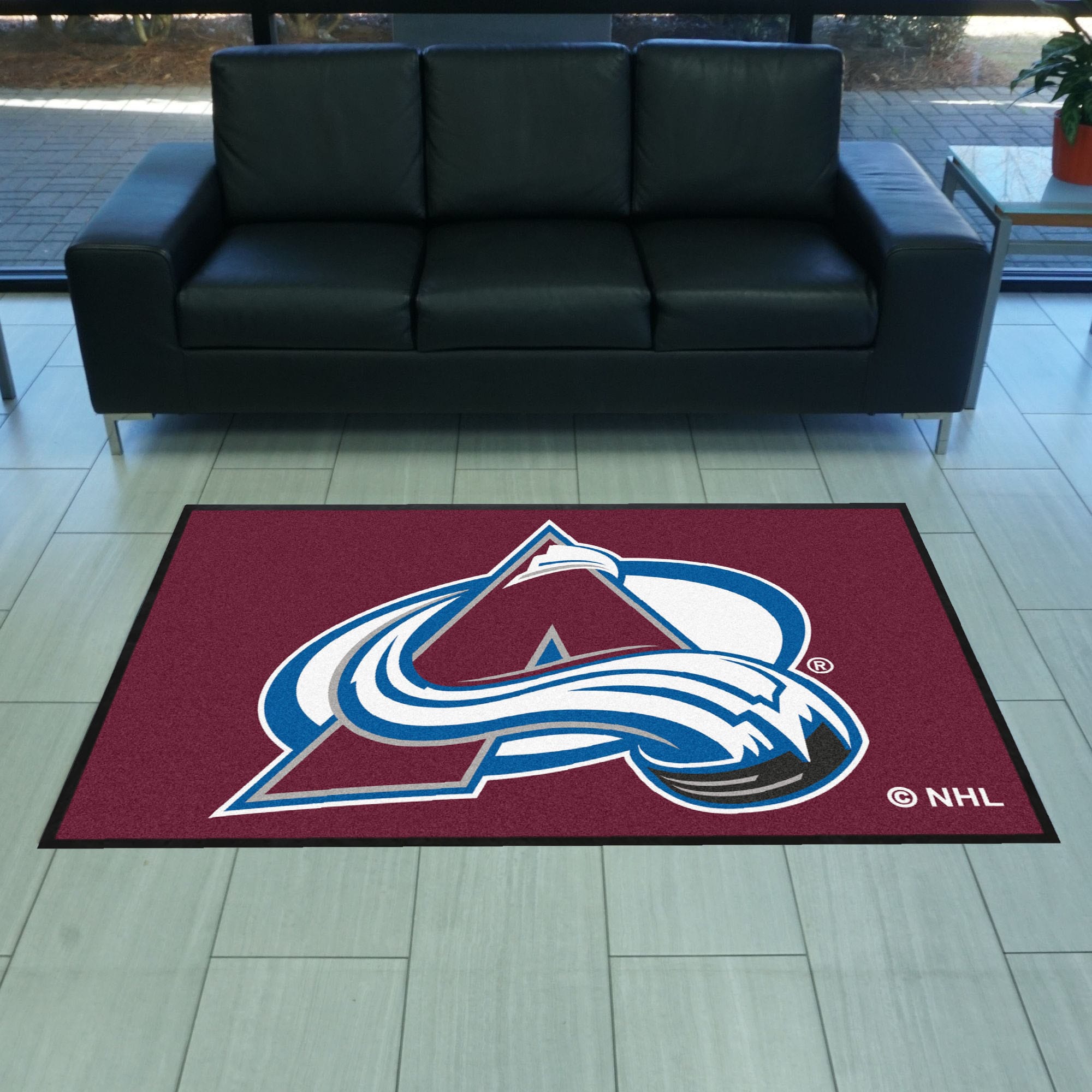 Colorado Avalanche 4X6 High-Traffic Mat with Durable Rubber Backing - Landscape Orientation - Colorado Avalanche