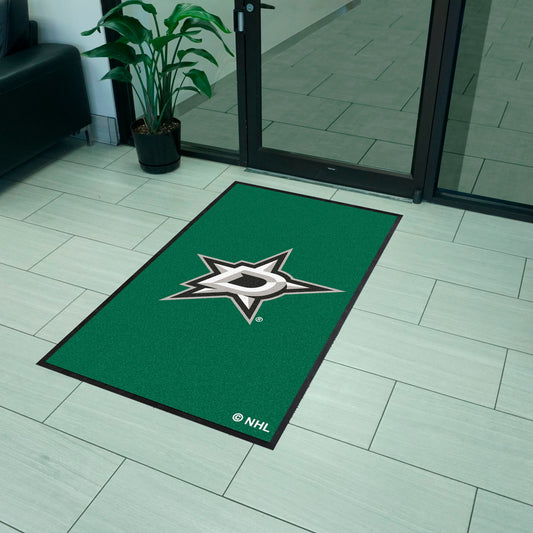 Dallas Stars 3X5 High-Traffic Mat with Durable Rubber Backing - Portrait Orientation - Dallas Stars