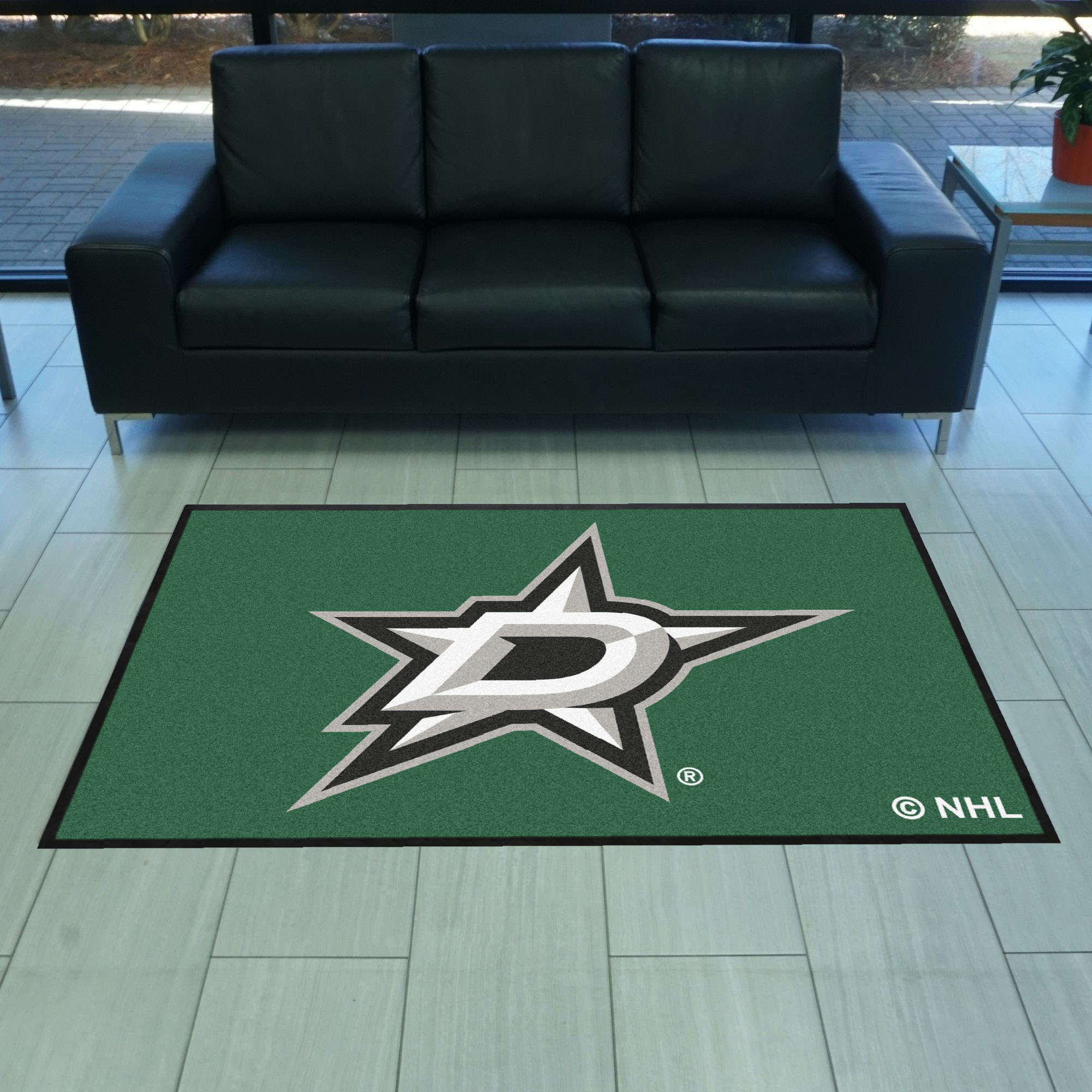 Dallas Stars 4X6 High-Traffic Mat with Durable Rubber Backing - Landscape Orientation - Dallas Stars