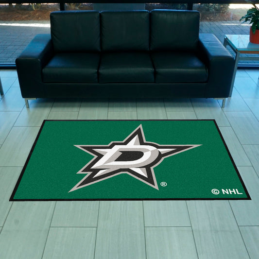 Dallas Stars 4X6 High-Traffic Mat with Durable Rubber Backing - Landscape Orientation - Dallas Stars