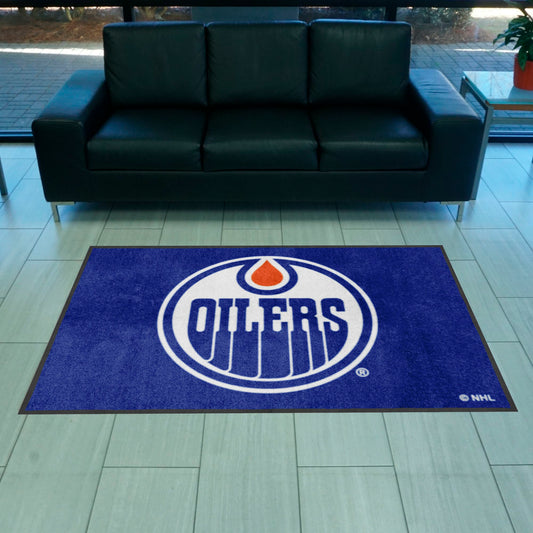 Edmonton Oilers 4X6 High-Traffic Mat with Durable Rubber Backing - Landscape Orientation - Edmonton Oilers