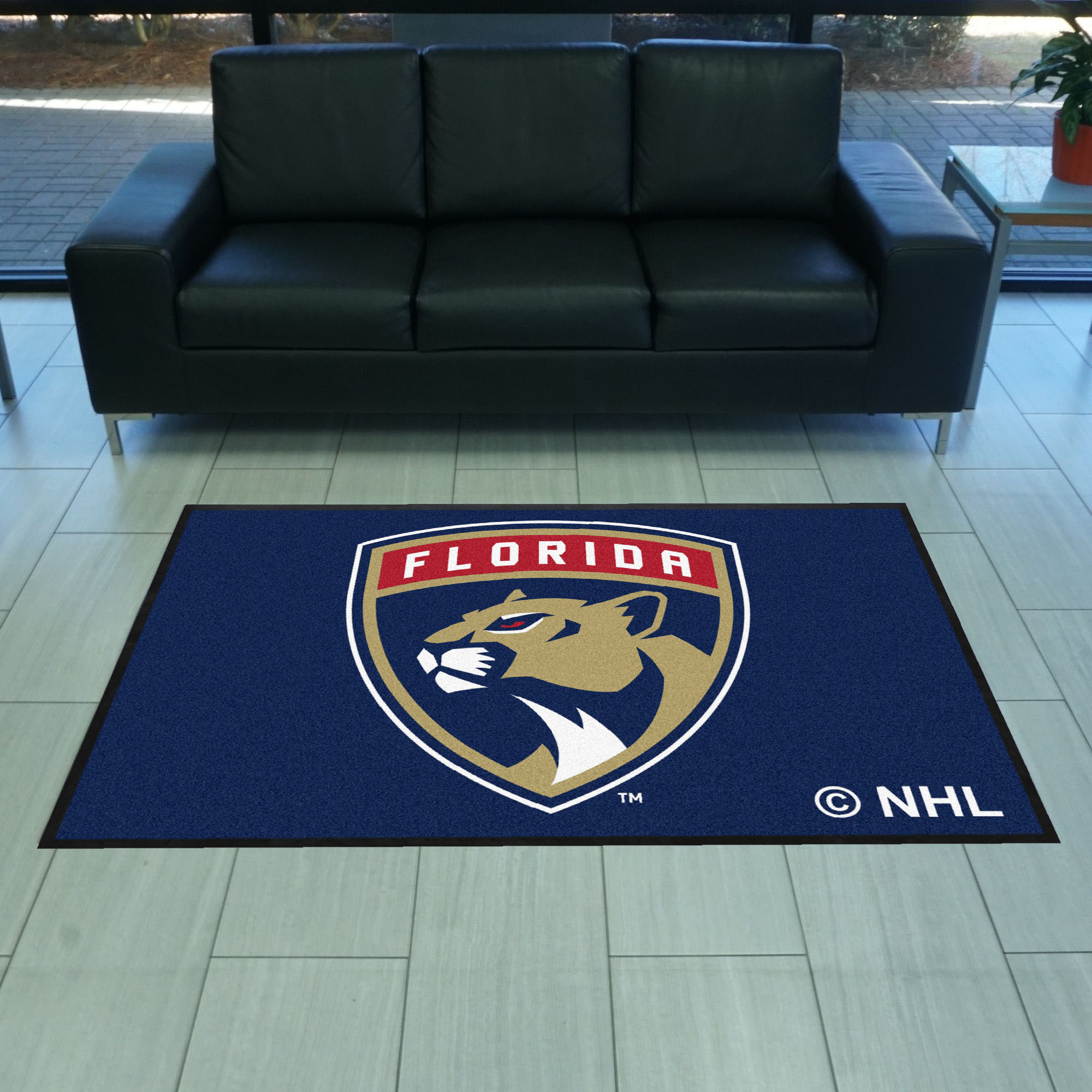 Florida Panthers 4X6 High-Traffic Mat with Durable Rubber Backing - Landscape Orientation