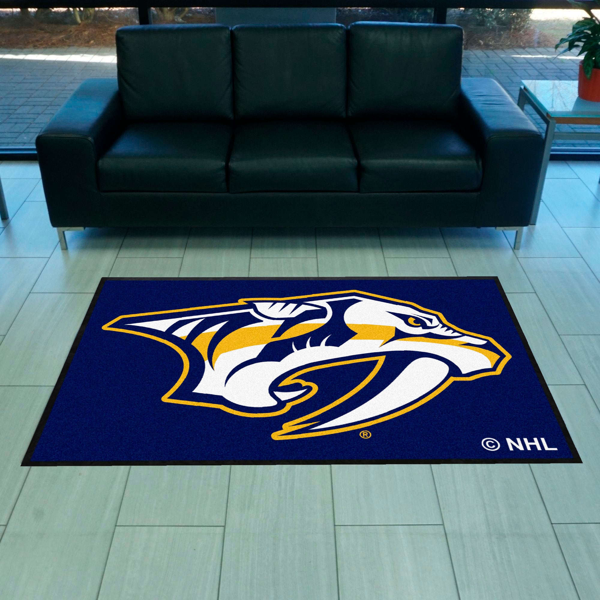 Nashville Predators 4X6 High-Traffic Mat with Durable Rubber Backing - Landscape Orientation