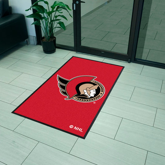 Ottawa Senators 3X5 High-Traffic Mat with Durable Rubber Backing - Portrait Orientation