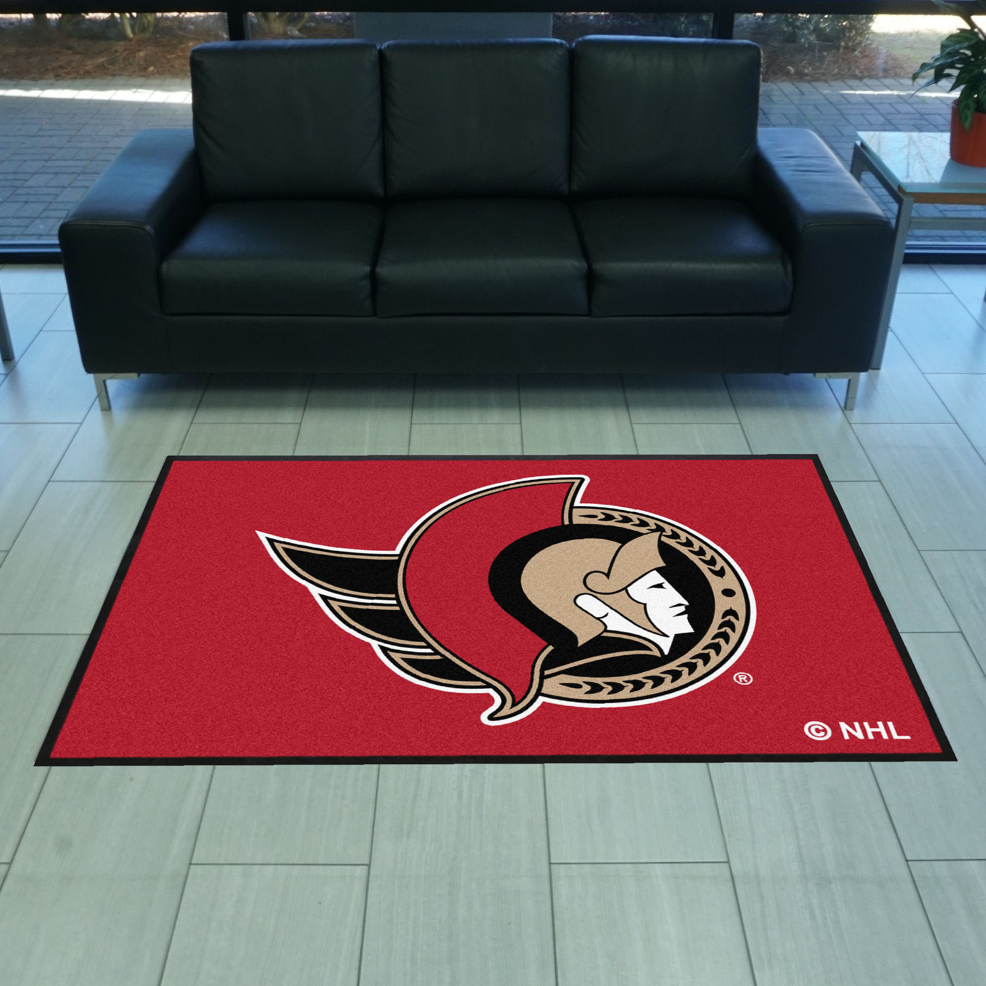 Ottawa Senators 4X6 High-Traffic Mat with Durable Rubber Backing - Landscape Orientation