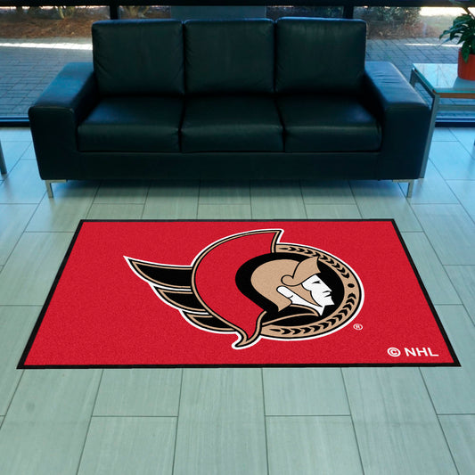 Ottawa Senators 4X6 High-Traffic Mat with Durable Rubber Backing - Landscape Orientation